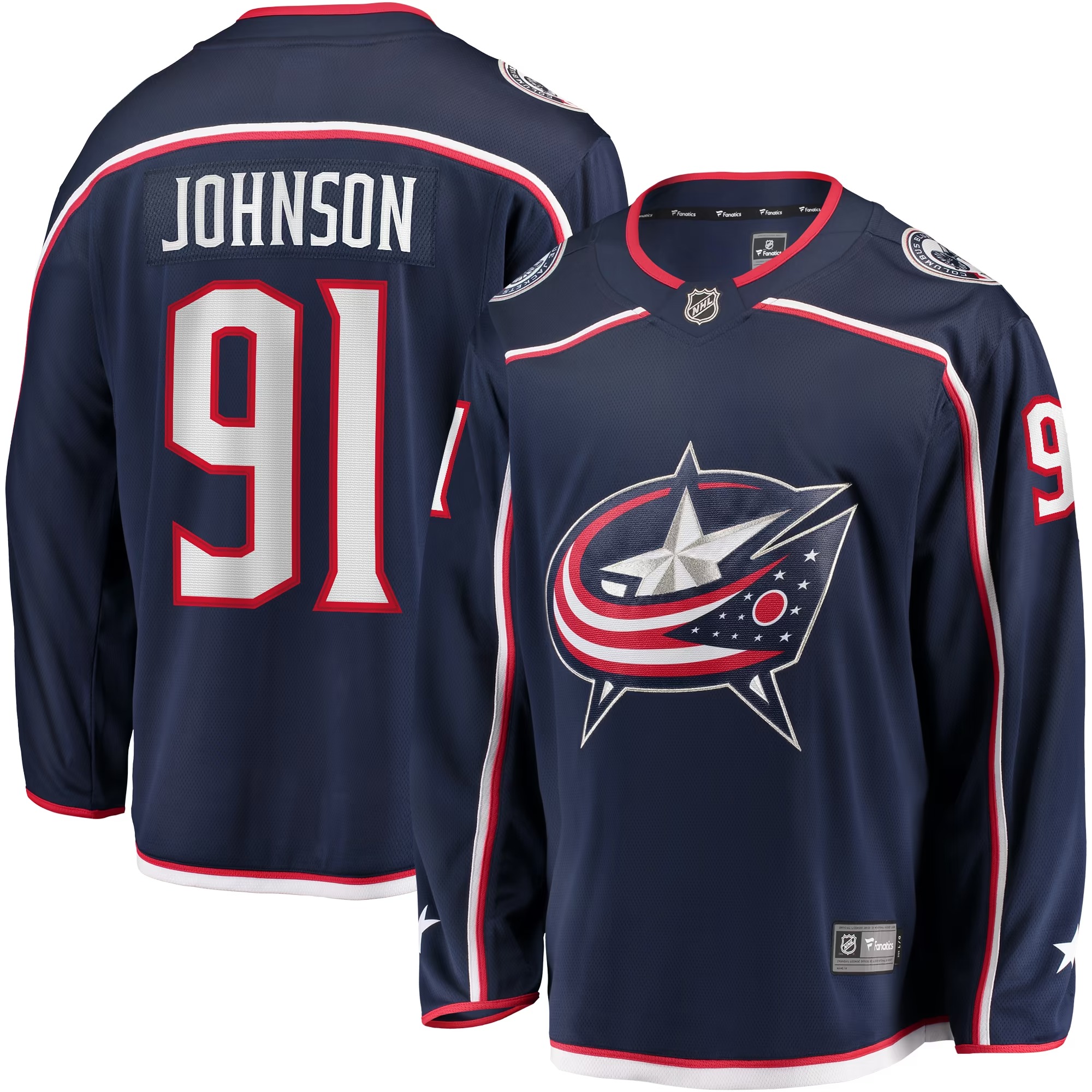 Hunk Wear - Kent Johnson Columbus Blue Jackets Fanatics Home Breakaway Jersey - Navy