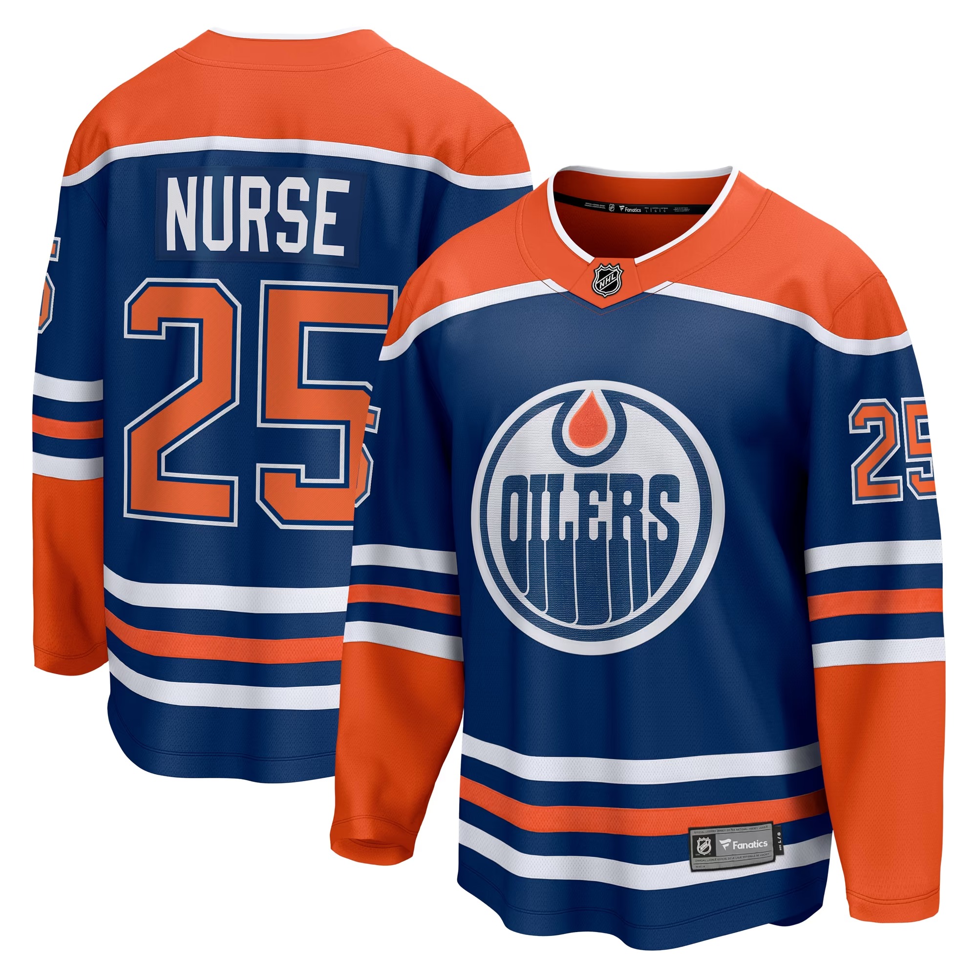 Hunk Wear - Darnell Nurse Edmonton Oilers Fanatics Home Breakaway Player Jersey - Royal