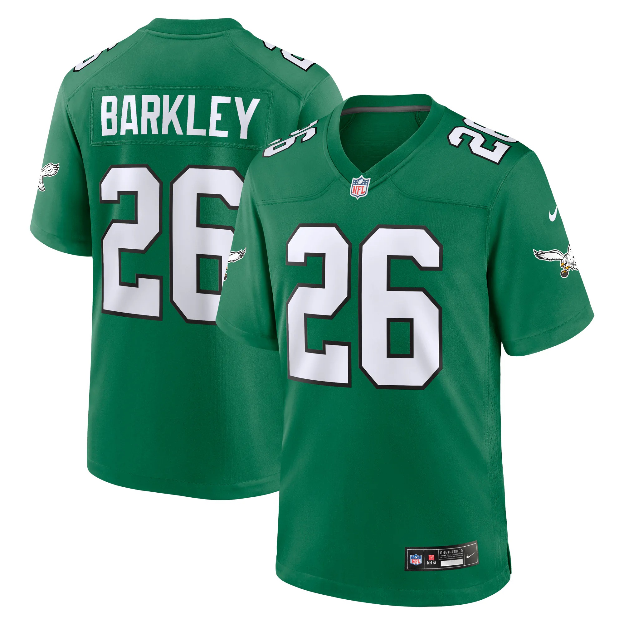 Hunk Wear - Saquon Barkley Philadelphia Eagles Nike Alternate Game Jersey - Kelly Green