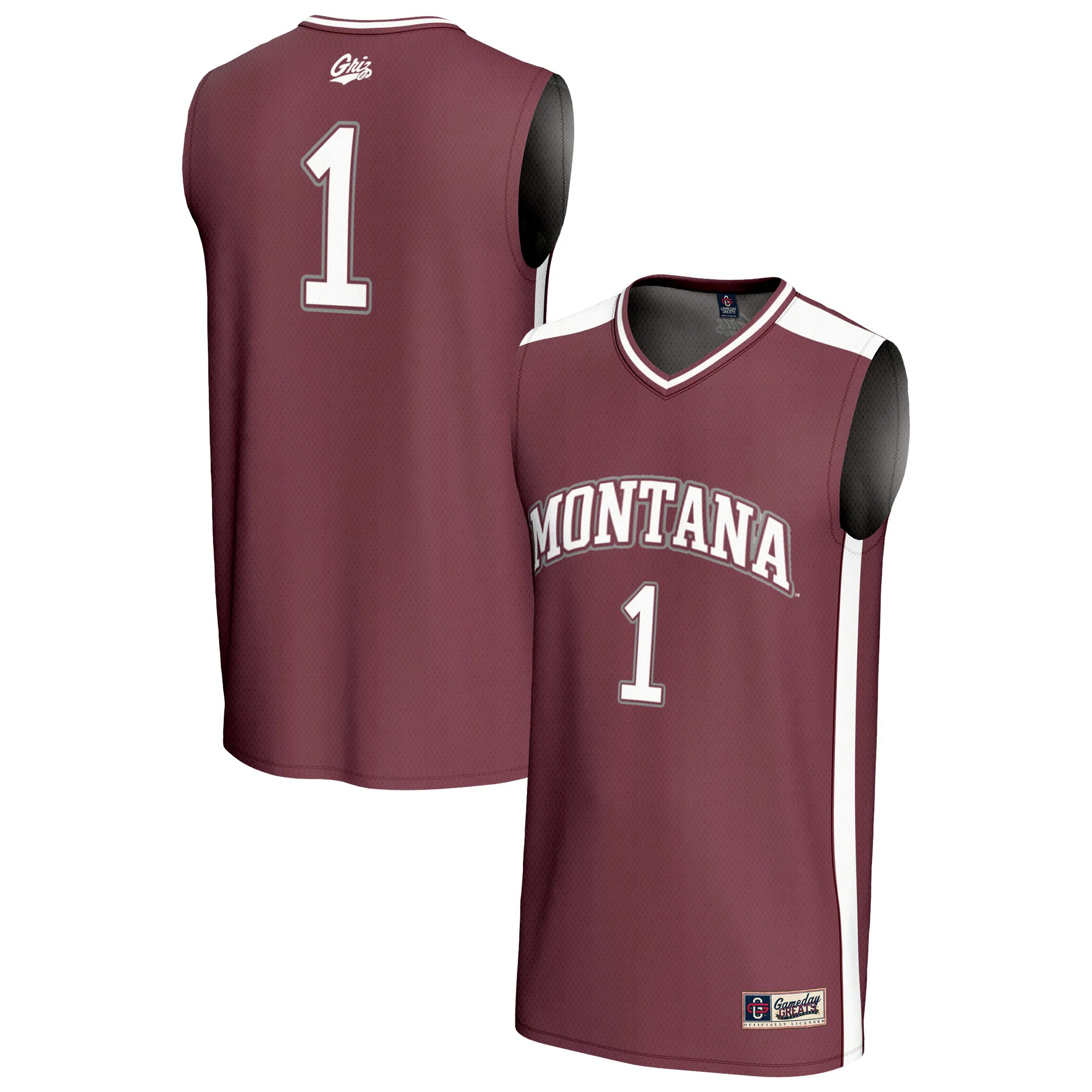Hunk Wear - #1 Montana Grizzlies GameDay Greats Unisex Lightweight Basketball Fashion Jersey - Maroon