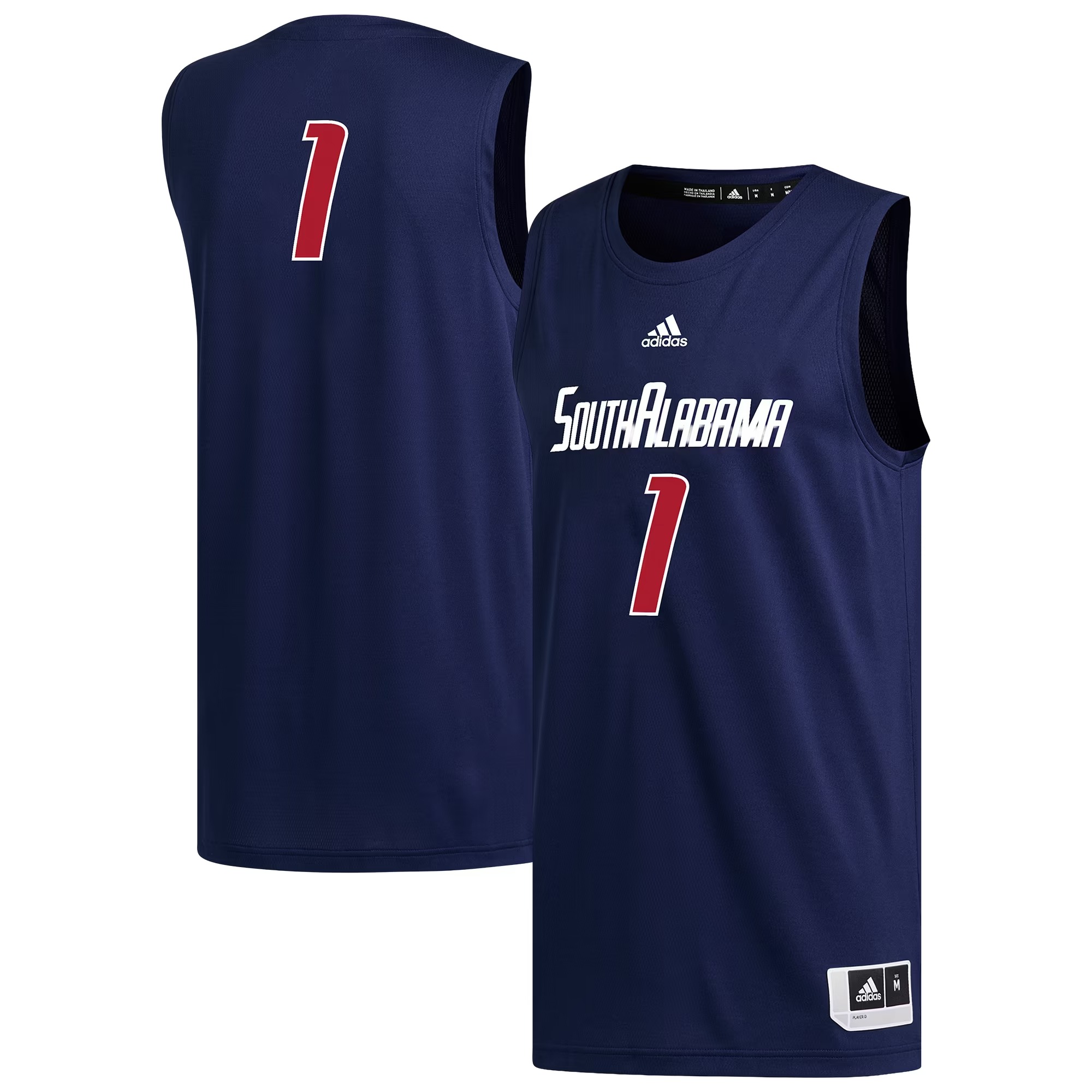 Hunk Wear - #1 South Alabama Jaguars adidas Replica Basketball Jersey - Navy