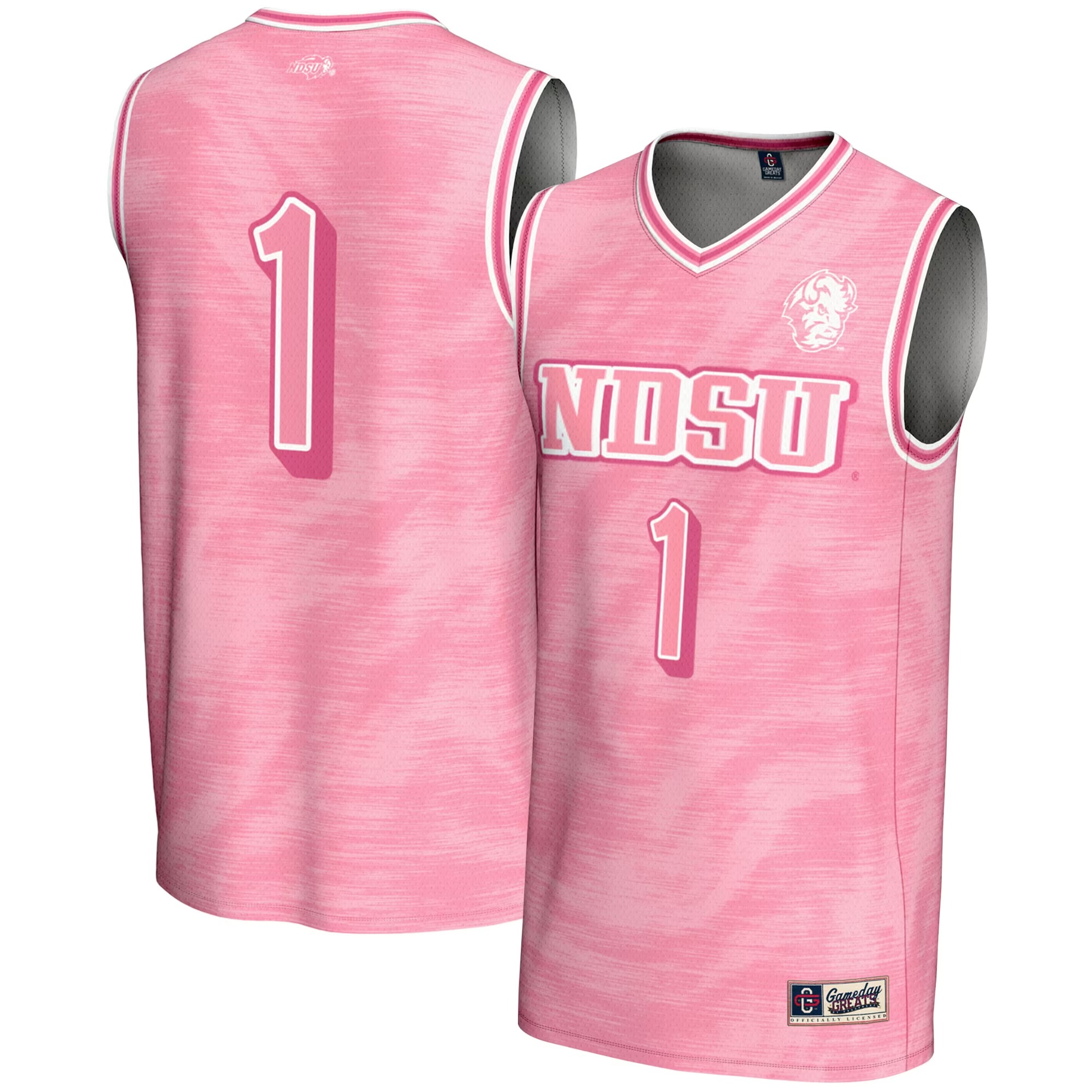 Hunk Wear - #1 NDSU Bison GameDay Greats Unisex Lightweight Basketball Fashion Jersey - Pink