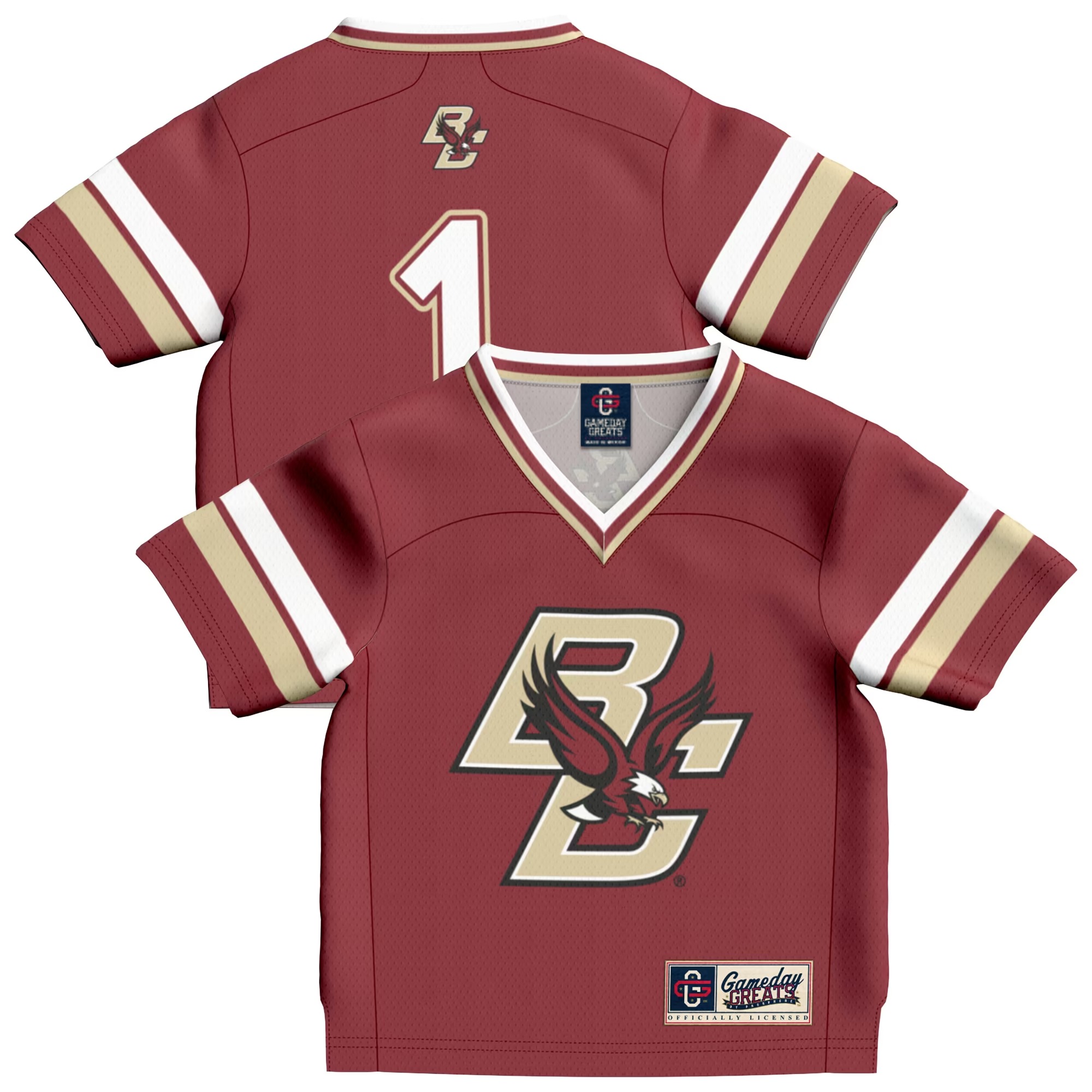 Hunk Wear - #1 Boston College Eagles GameDay Greats Toddler Collegiate Football Fashion Jersey - Maroon