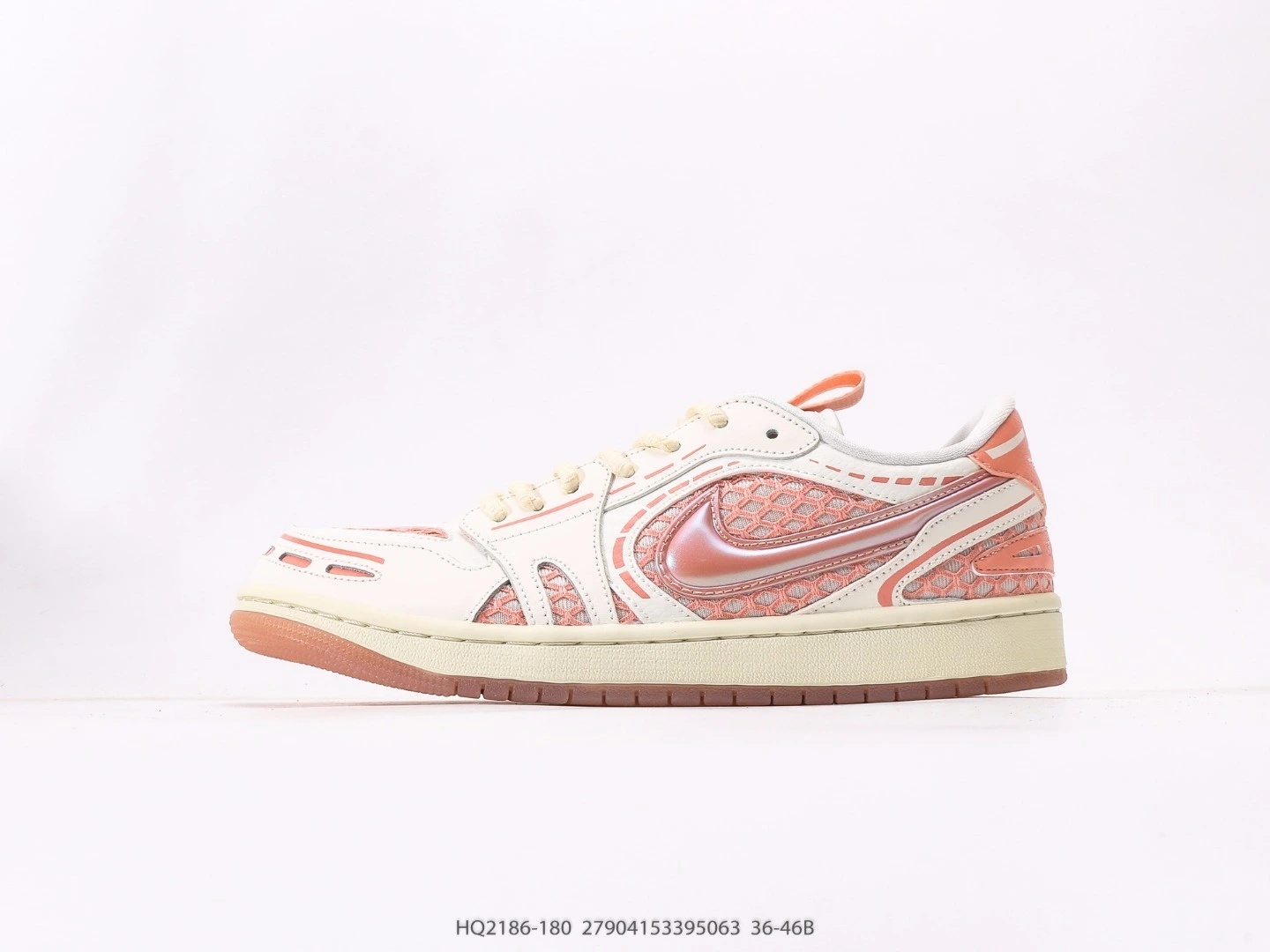 Nike Low Top Sneakers White Pink Mesh Swoosh HQ2186-180