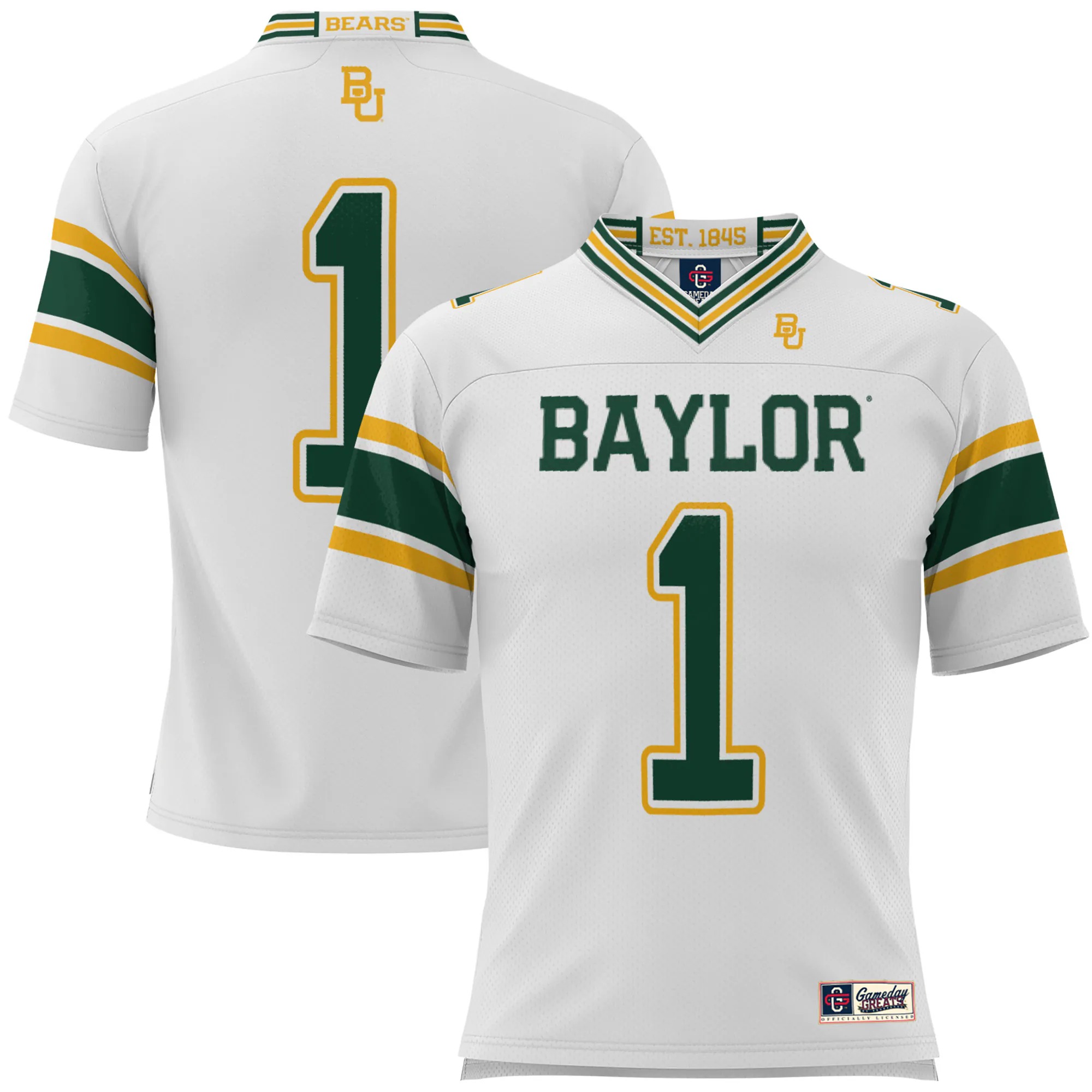 Hunk Wear - #1 Baylor Bears GameDay Greats Youth Football Jersey - White