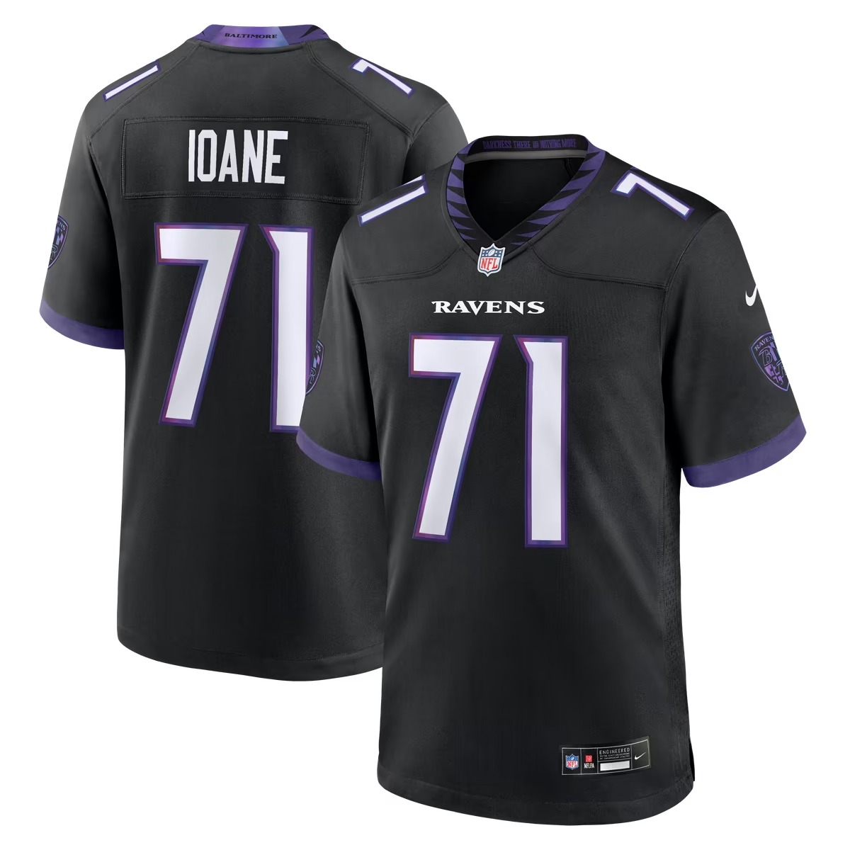 Hunk Wear - Olaivavega Ioane Baltimore Ravens Nike Alternate Game Jersey - Black