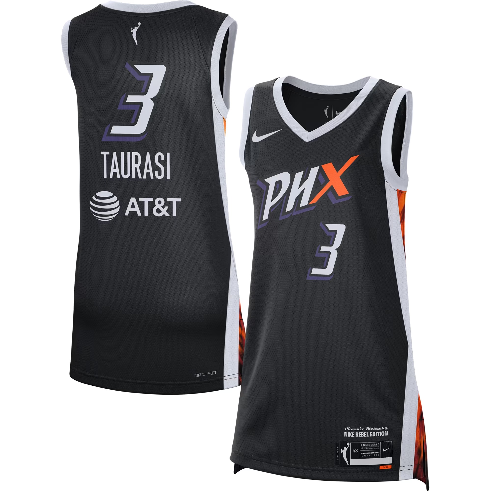 Hunk Wear - Diana Taurasi Phoenix Mercury Nike Unisex Rebel Edition Victory Player Jersey - Black