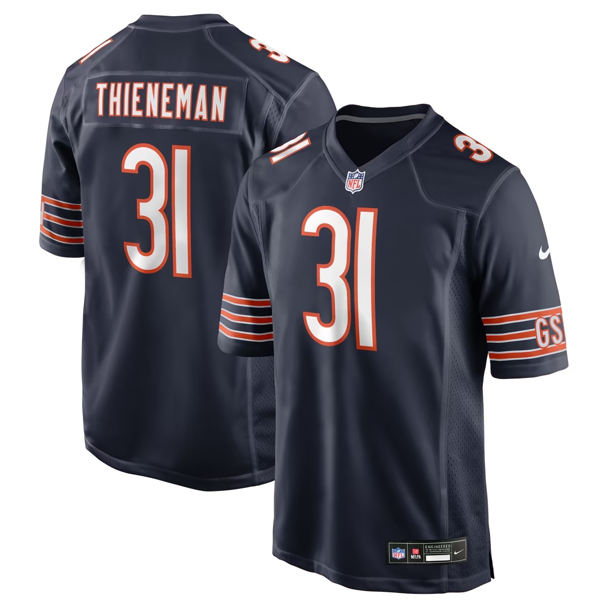 Hunk Wear - Dillon Thieneman Chicago Bears Nike Team Game Jersey - Navy