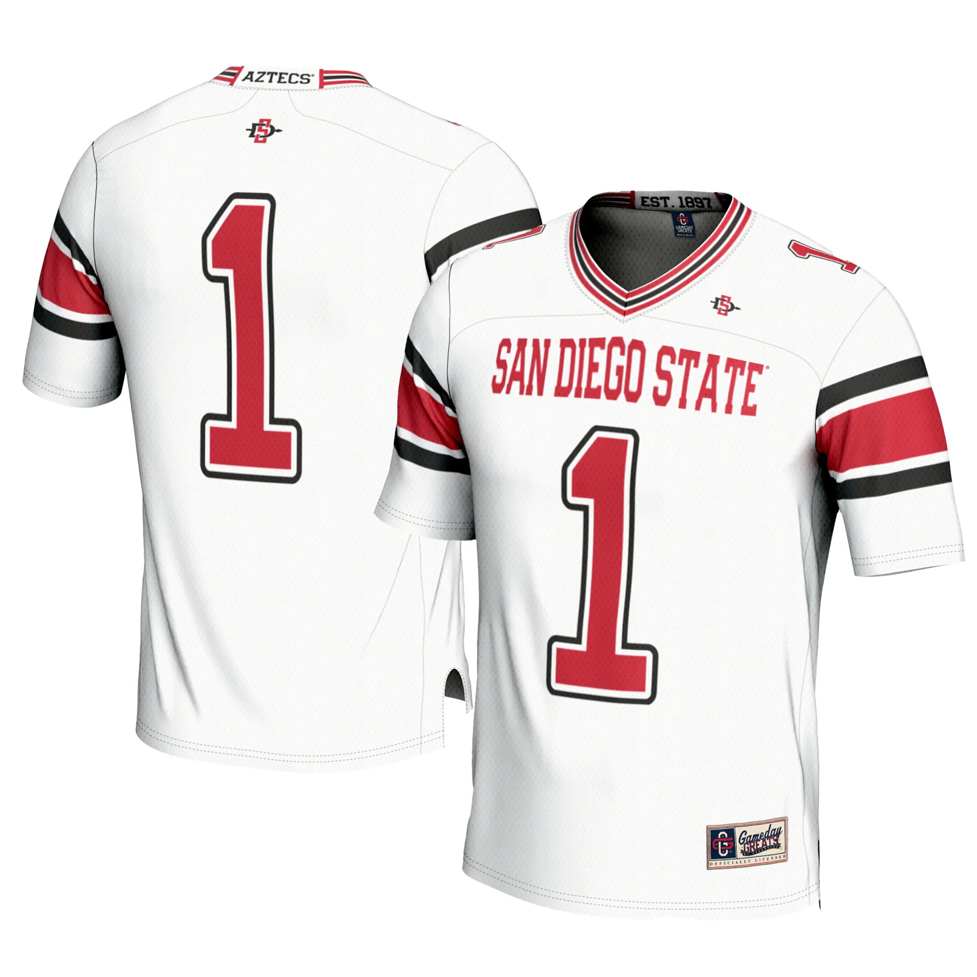 Hunk Wear - #1 San Diego State Aztecs GameDay Greats Football Jersey - Cardinal
