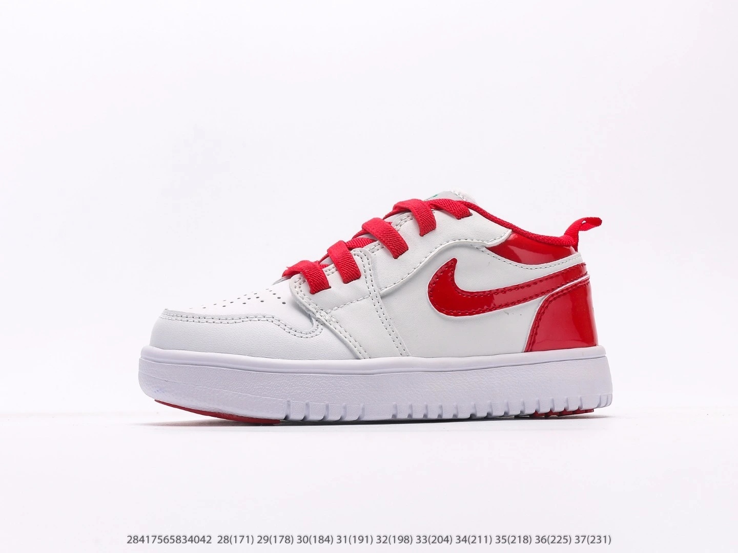 Nike Jordan 1 Low White Red Leather Sneakers