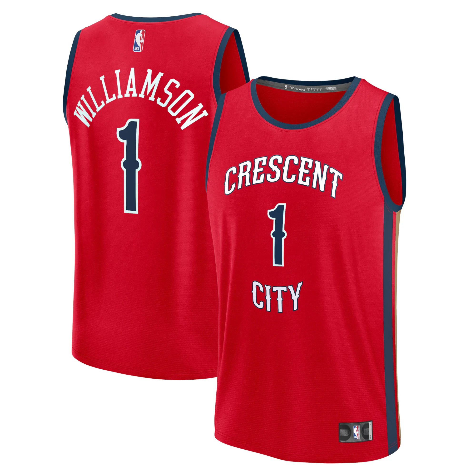 Hunk Wear - Zion Williamson New Orleans Pelicans Fanatics Fast Break Replica Player Jersey - Statement Edition - Red