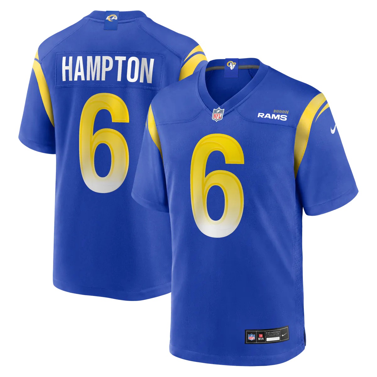 Hunk Wear - Nick Hampton Los Angeles Rams Nike Team Game Jersey - Royal