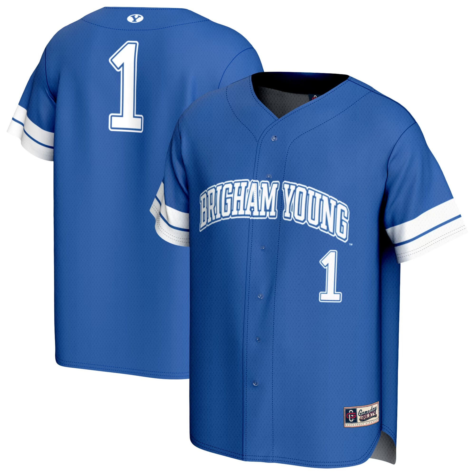 Hunk Wear - #1 BYU Cougars GameDay Greats Youth Lightweight Collegiate Baseball Fashion Jersey - Royal
