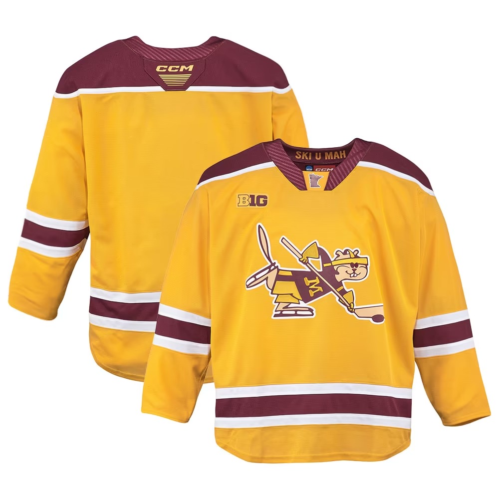 Hunk Wear - Minnesota Golden Gophers CCM Third Replica Hockey Jersey – Gold