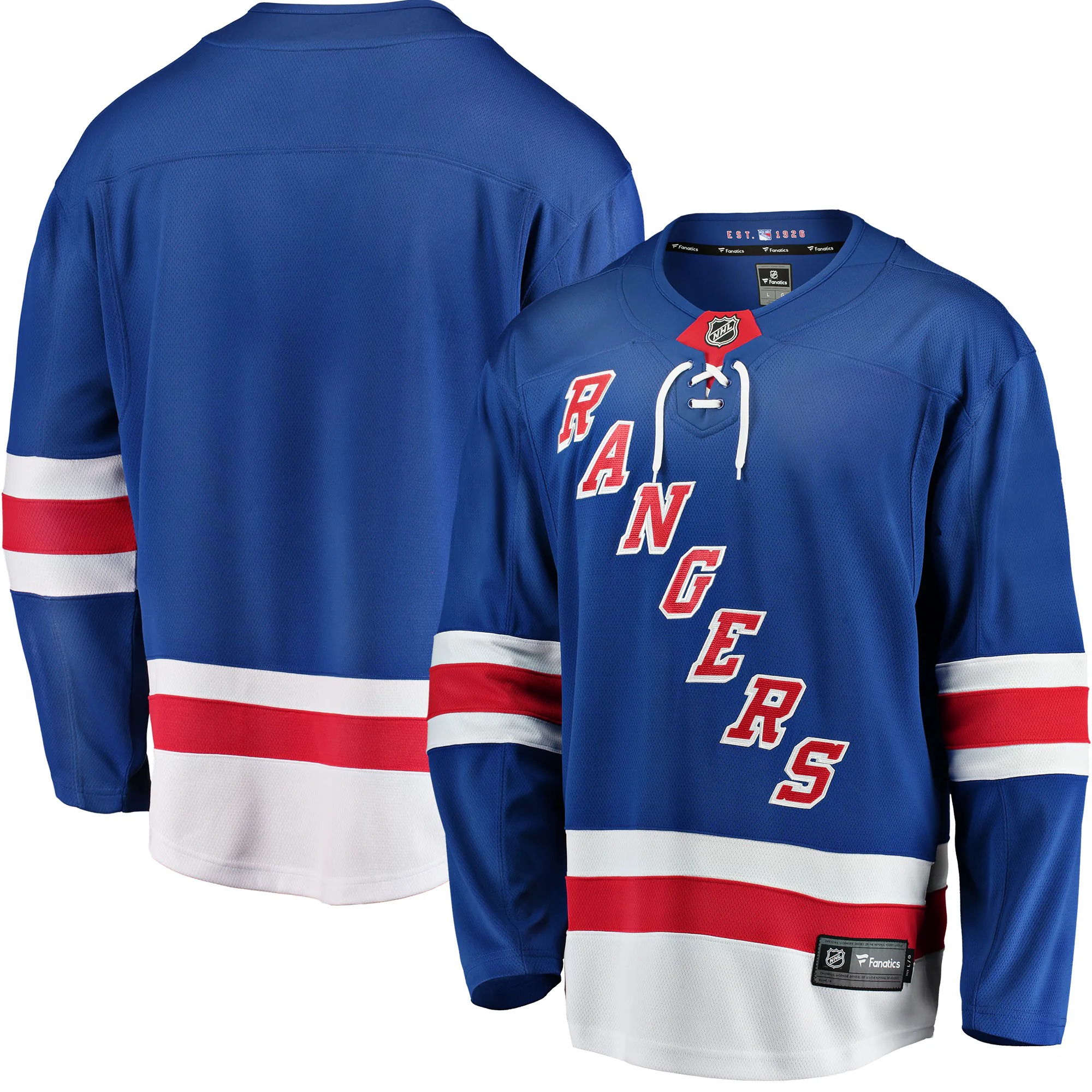 Hunk Wear - New York Rangers Fanatics Breakaway Home Jersey - Blue