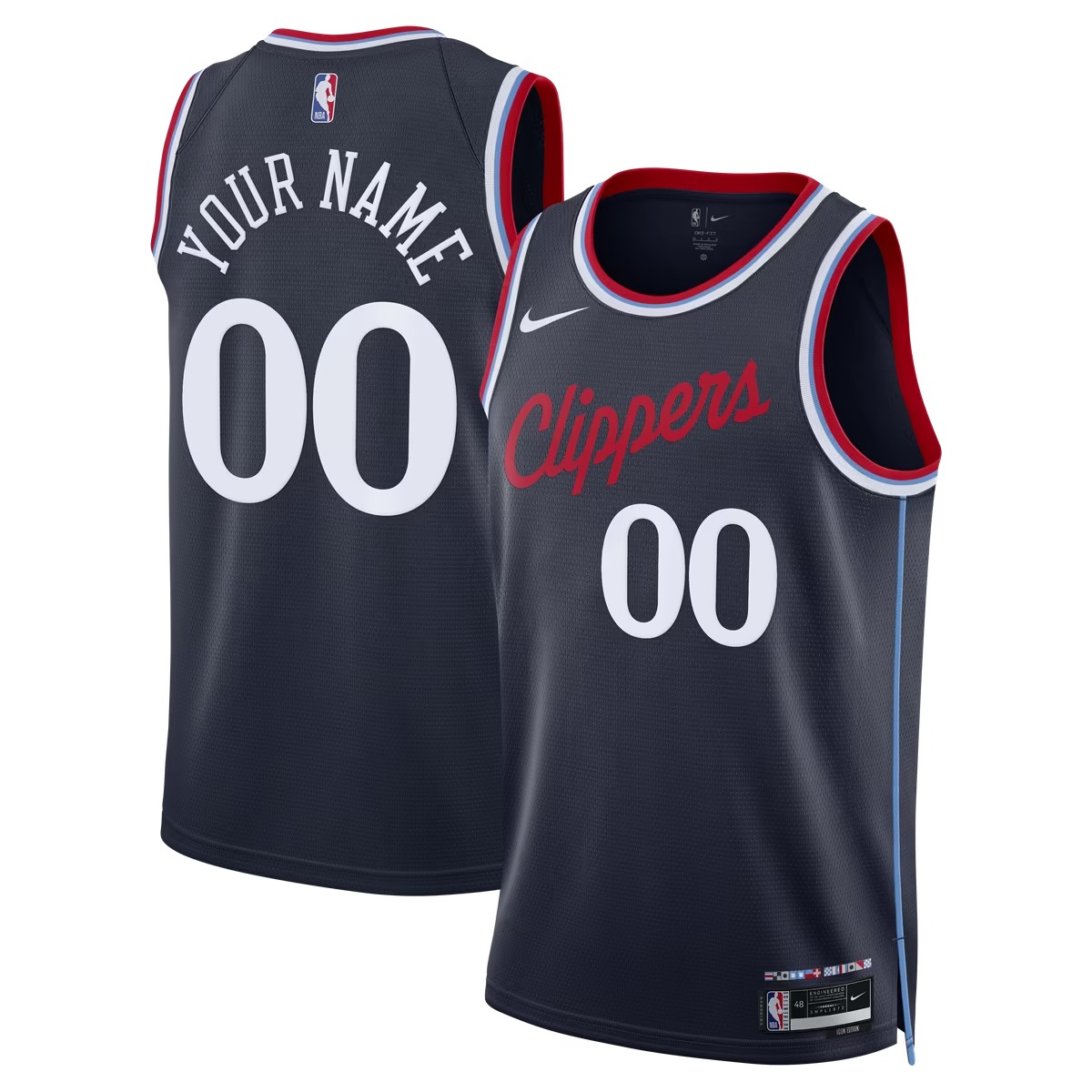 Hunk Wear - LA Clippers Nike Unisex Swingman Custom Jersey - Icon Edition - Navy