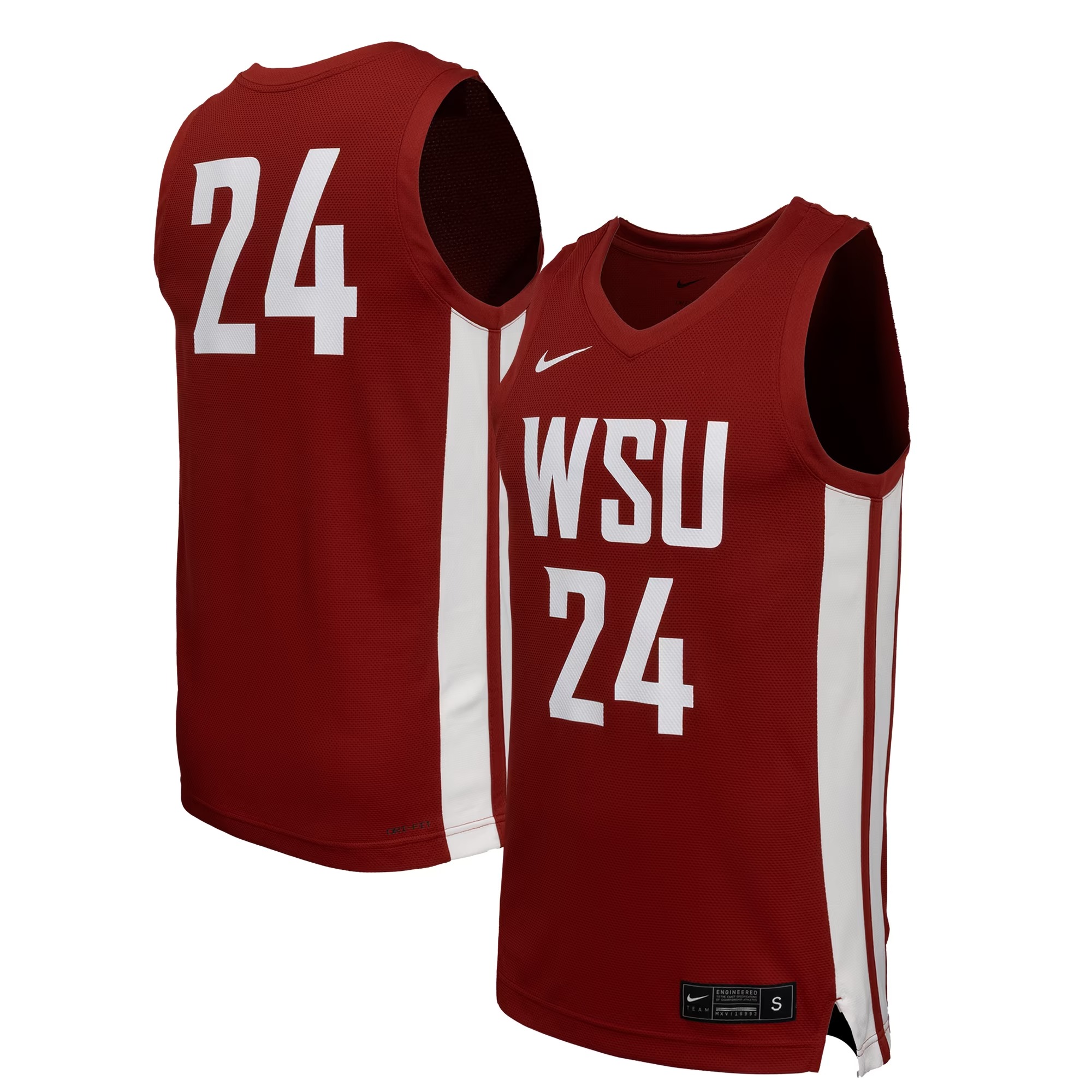 Hunk Wear - Washington State Cougars Nike Replica Basketball Jersey - Crimson