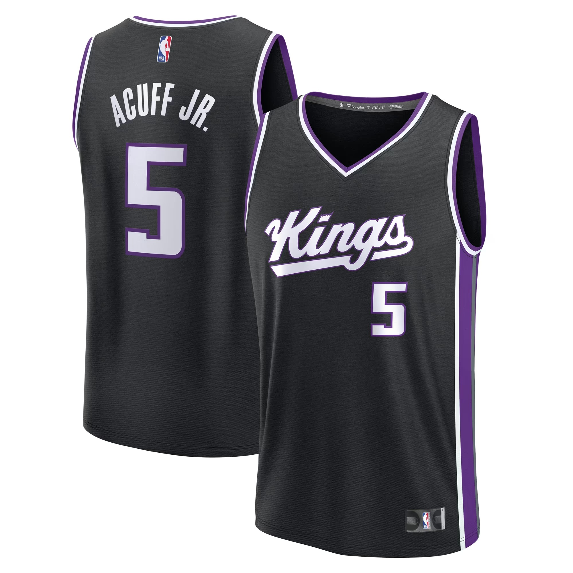 Hunk Wear - Darius Acuff Jr. Sacramento Kings Fanatics Youth Fast Break Replica Jersey - Black - Icon Edition