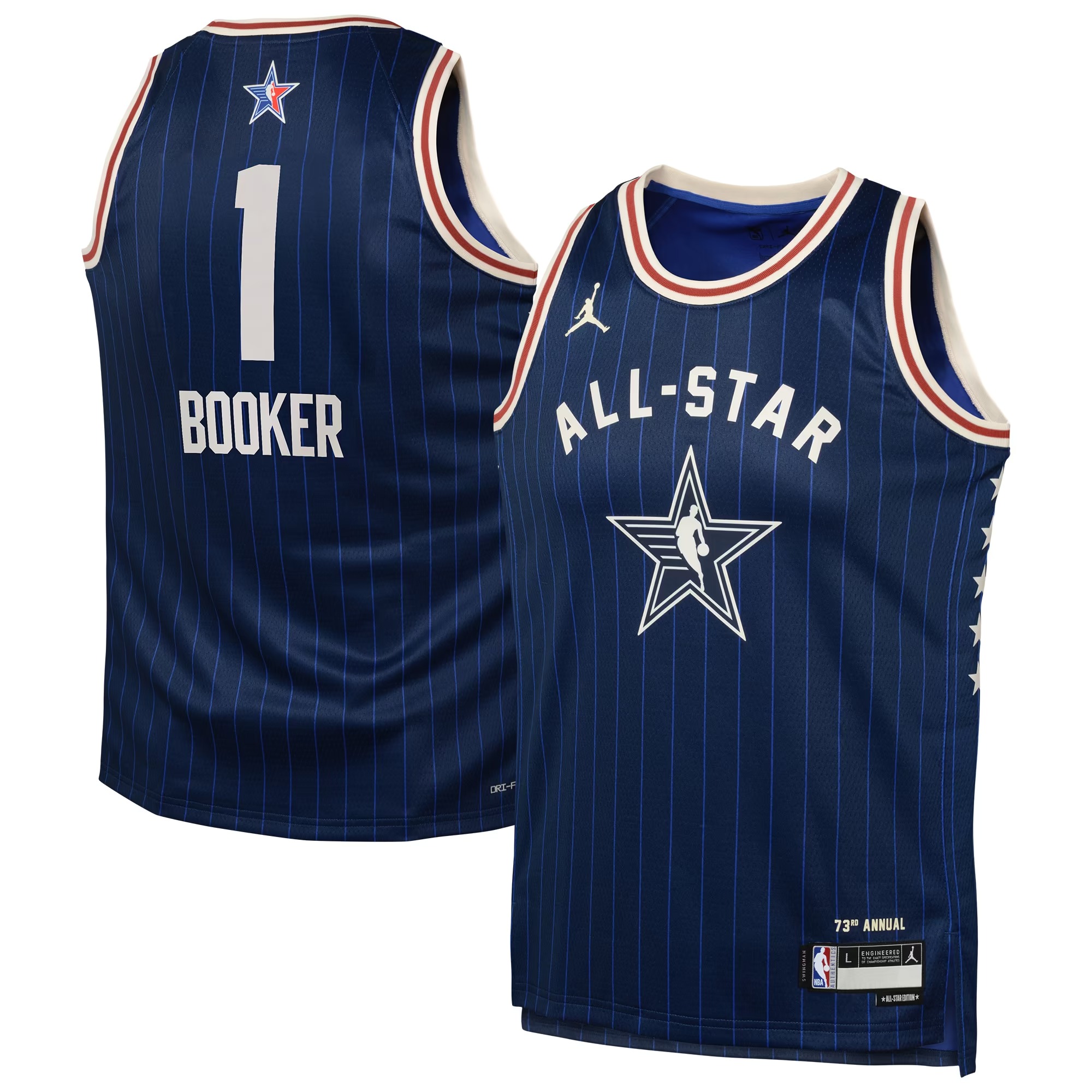 Hunk Wear - Devin Booker Jordan Brand Youth 2024 NBA All-Star Game Swingman Jersey - Navy
