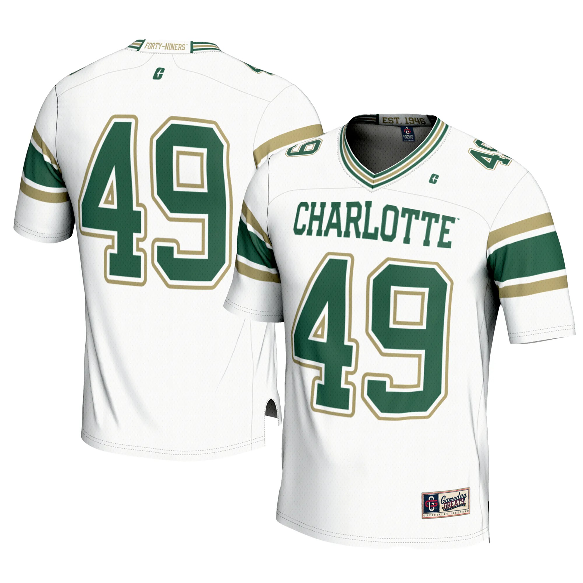 Hunk Wear - #49 Charlotte 49ers GameDay Greats Football Jersey - White