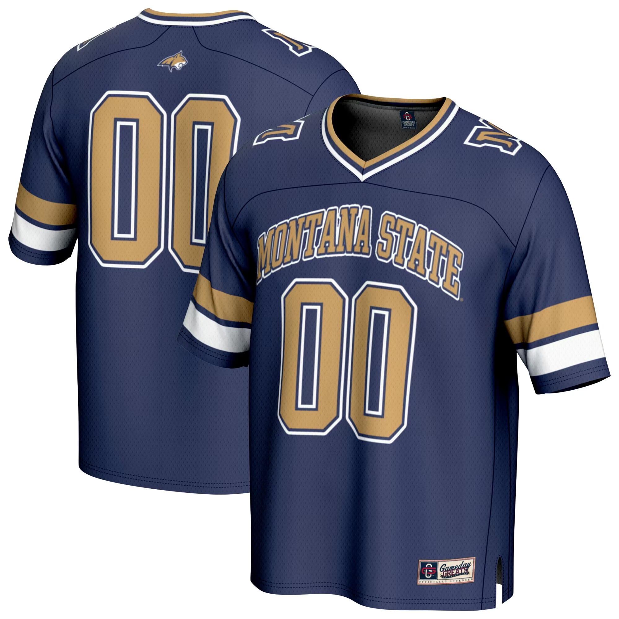 Hunk Wear - #00 Montana State Bobcats GameDay Greats Youth Collegiate Football Fashion Jersey - Navy