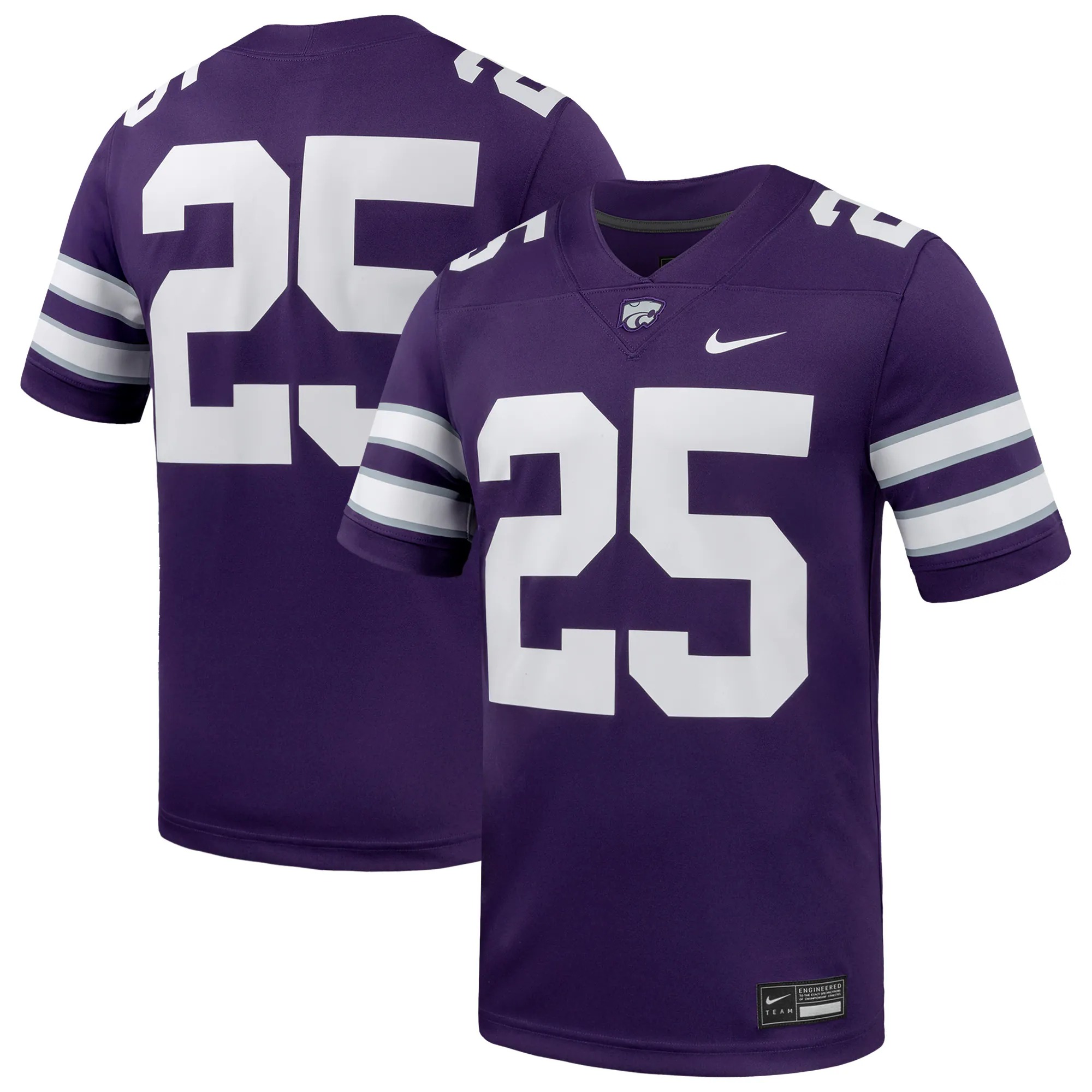 Hunk Wear - #25 Kansas State Wildcats Nike Game Football Jersey - Purple
