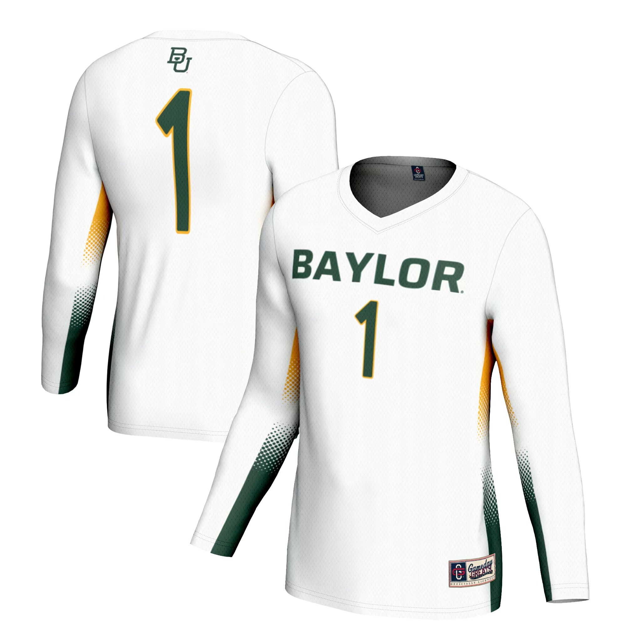 Hunk Wear - #1 Baylor Bears GameDay Greats Unisex Lightweight Volleyball Jersey - White