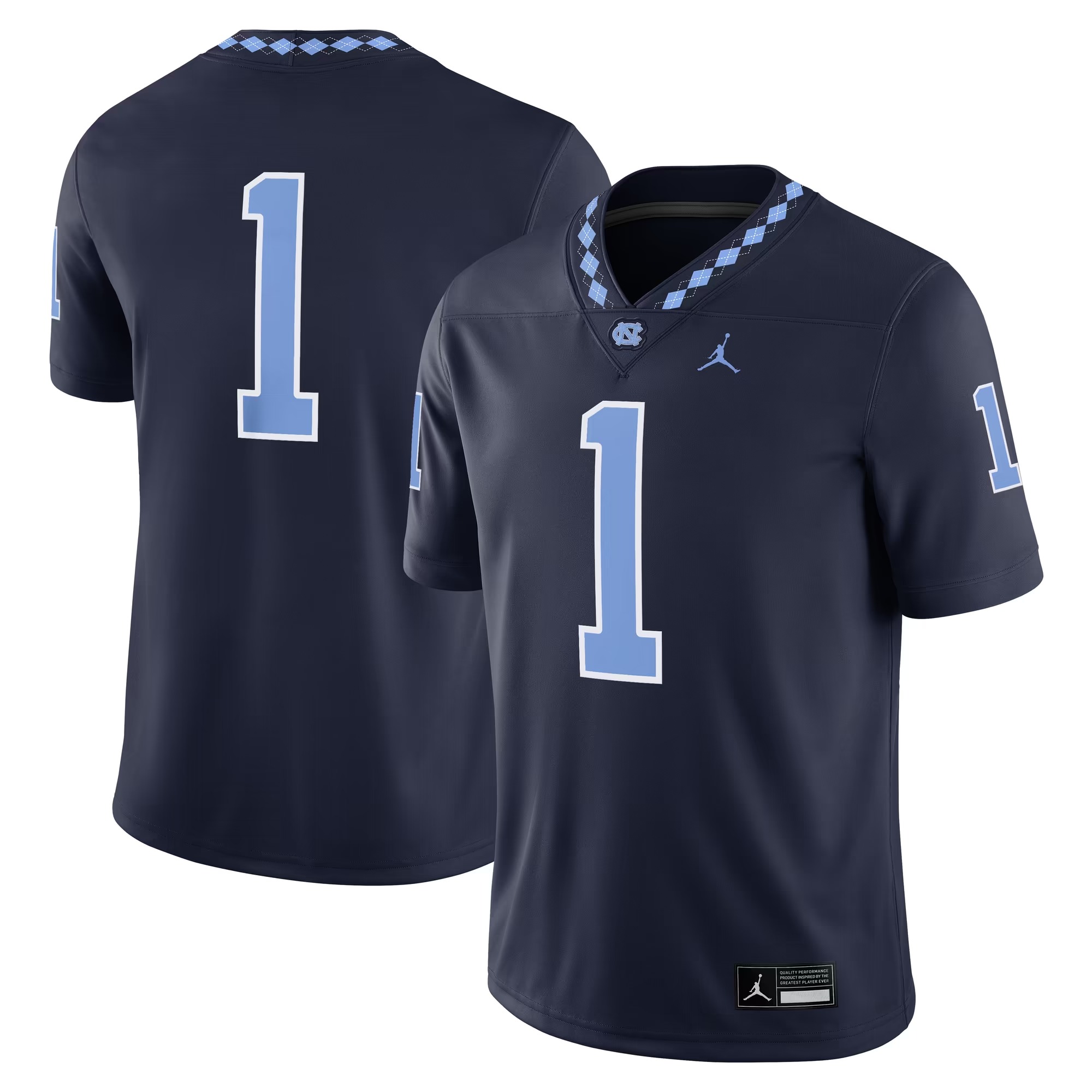 Hunk Wear - #1 North Carolina Tar Heels Jordan Brand Alternate Game Jersey - Navy