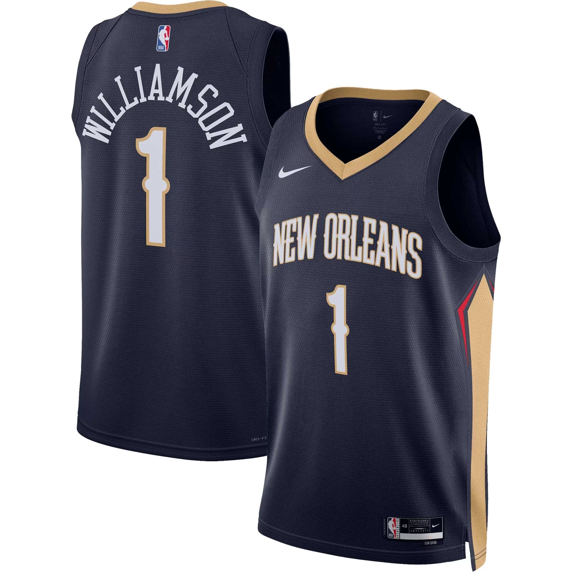 Hunk Wear - Zion Williamson New Orleans Pelicans Nike Unisex Swingman Jersey - Icon Edition - Navy