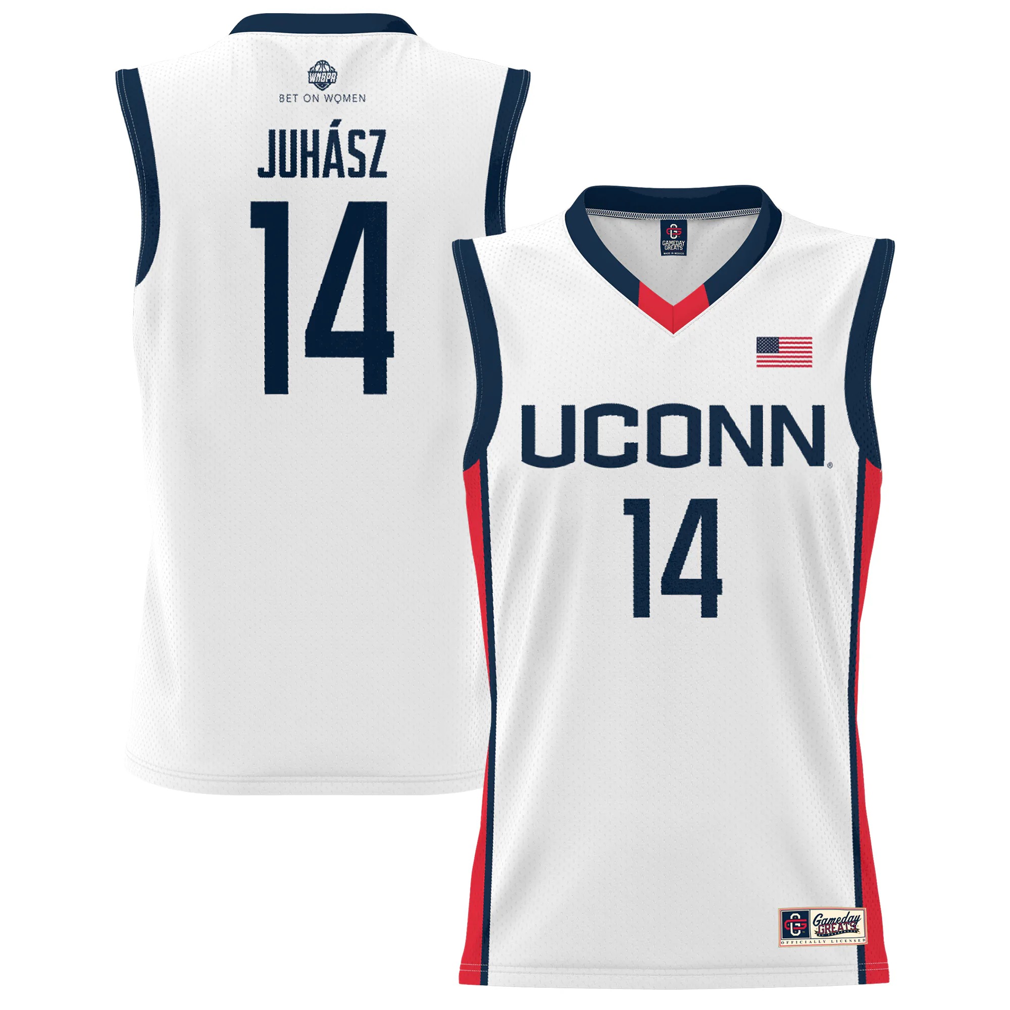 Hunk Wear - Dorka Juhasz UConn Huskies GameDay Greats Youth Lightweight Basketball Alumni Jersey - White