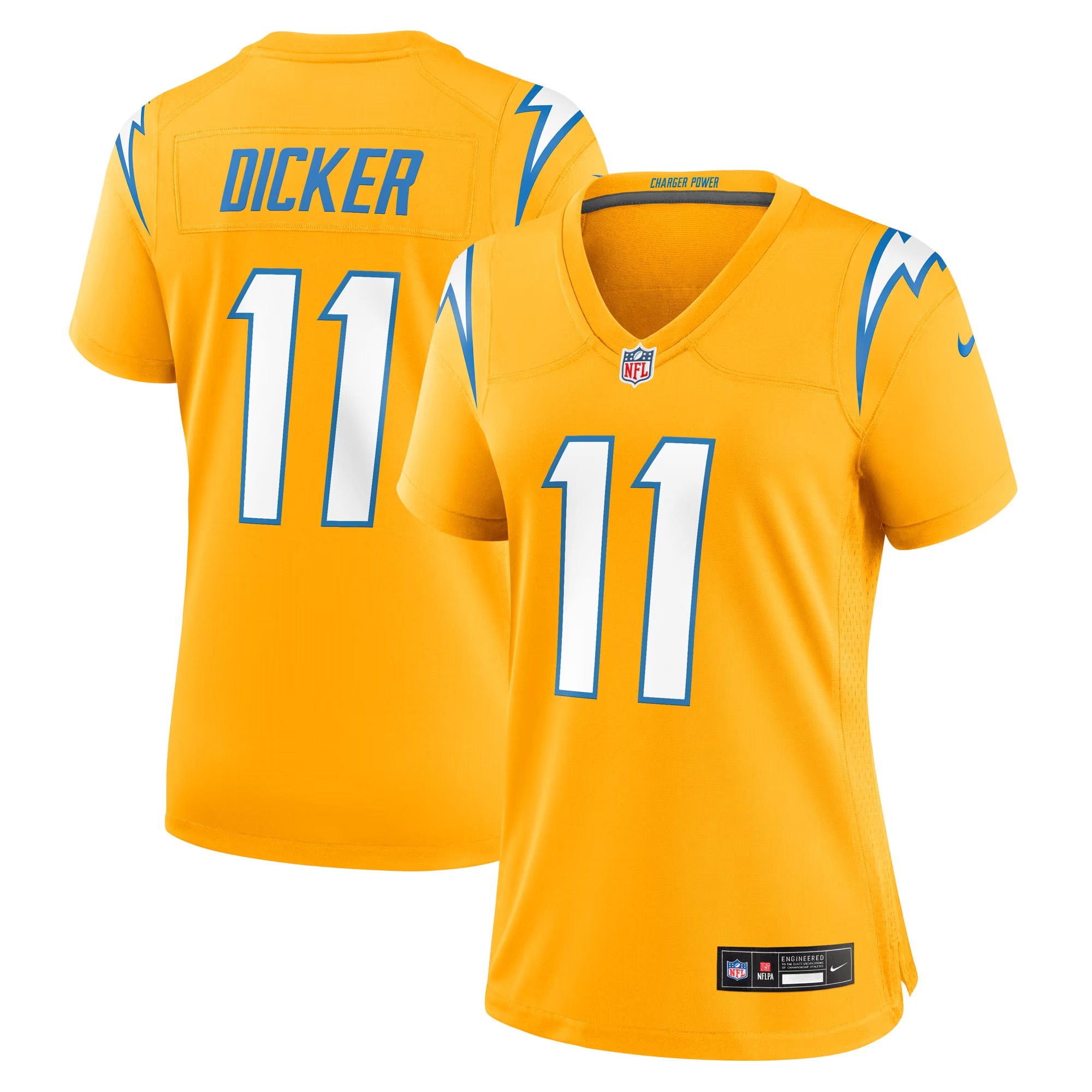 Hunk Wear - Cameron Dicker Los Angeles Chargers Nike Women's Alternate Game Jersey - Gold