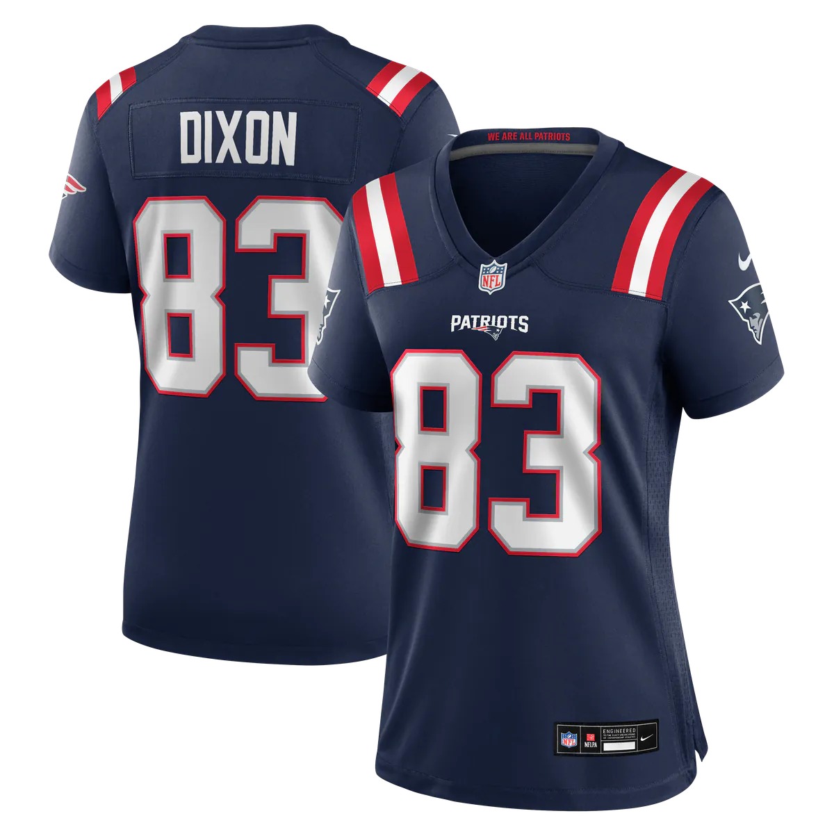 Hunk Wear - Kyle Dixon New England Patriots Nike Women's Team Game Jersey - Navy