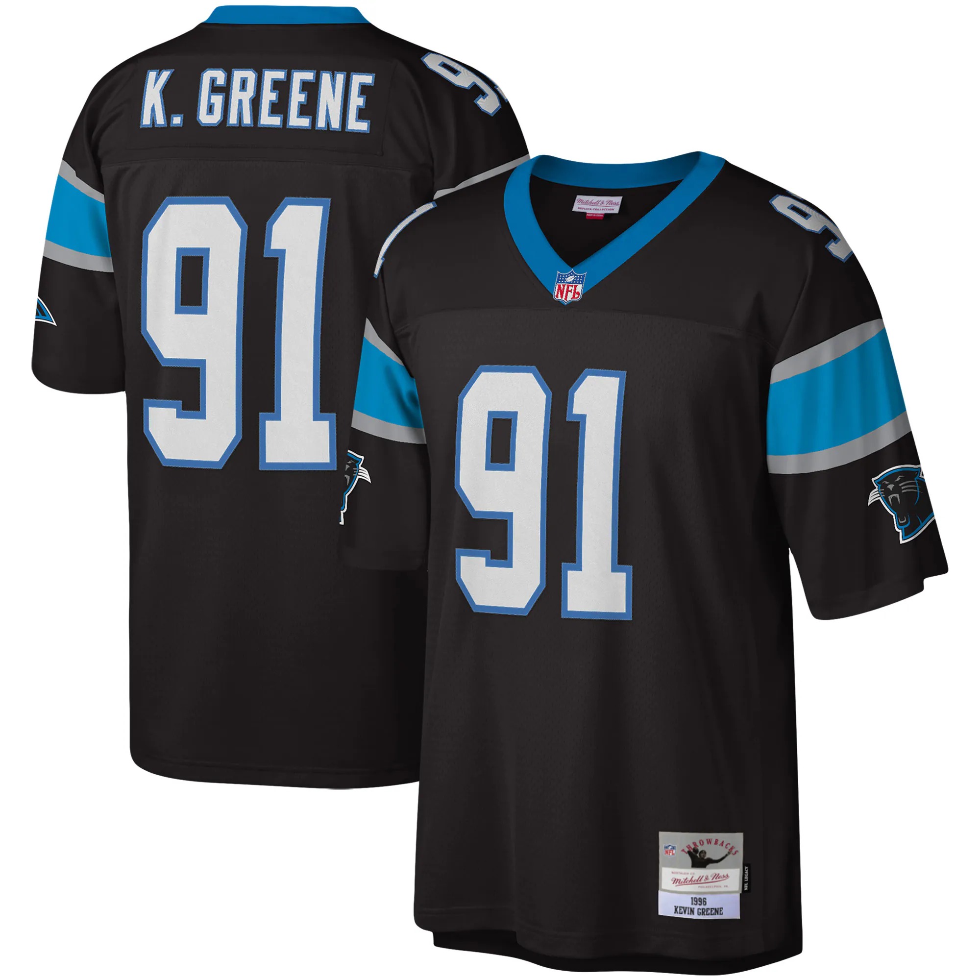 Hunk Wear - Kevin Greene Carolina Panthers Mitchell & Ness Legacy Replica Jersey - Black