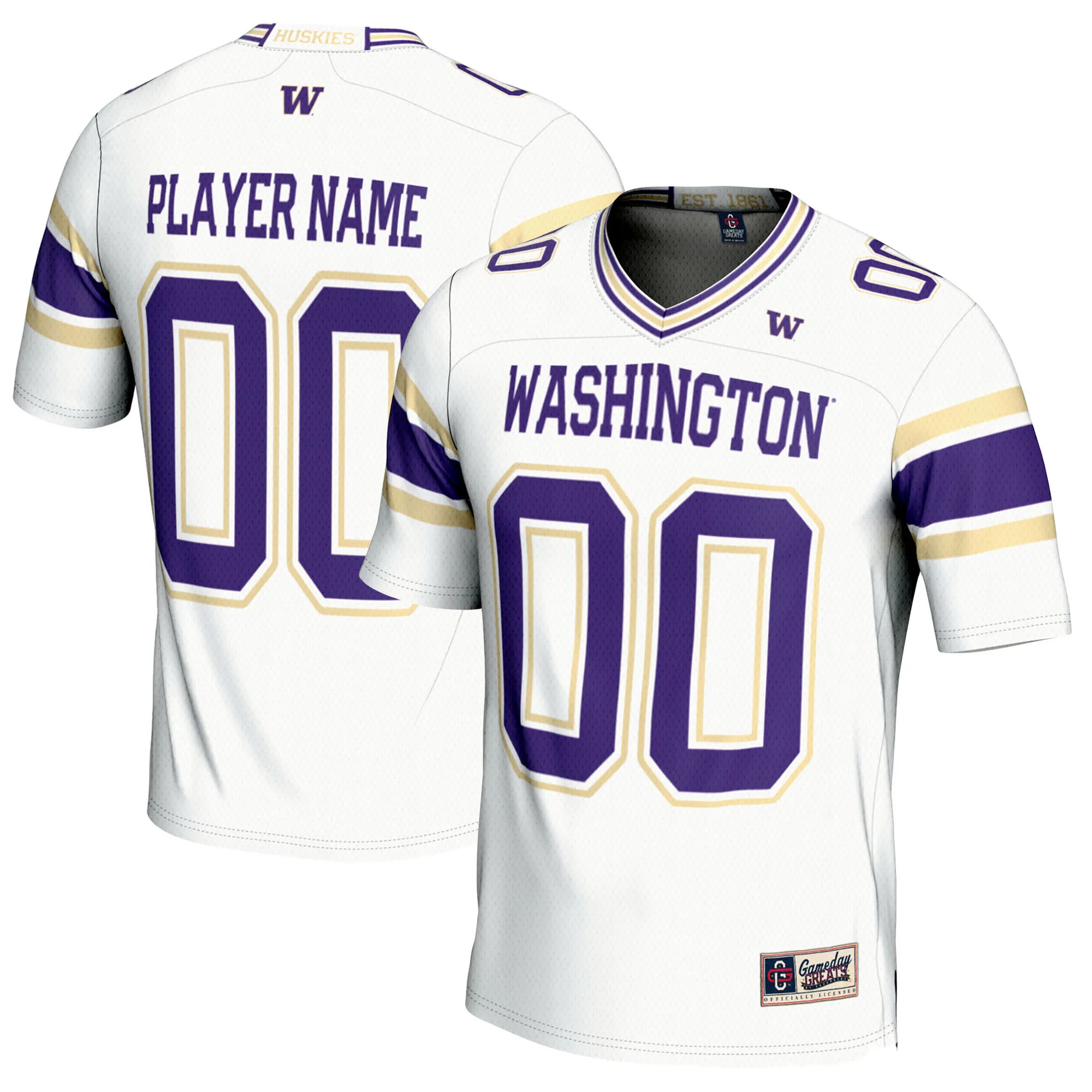 Hunk Wear - Washington Huskies GameDay Greats NIL Pick-A-Player Football Jersey - White