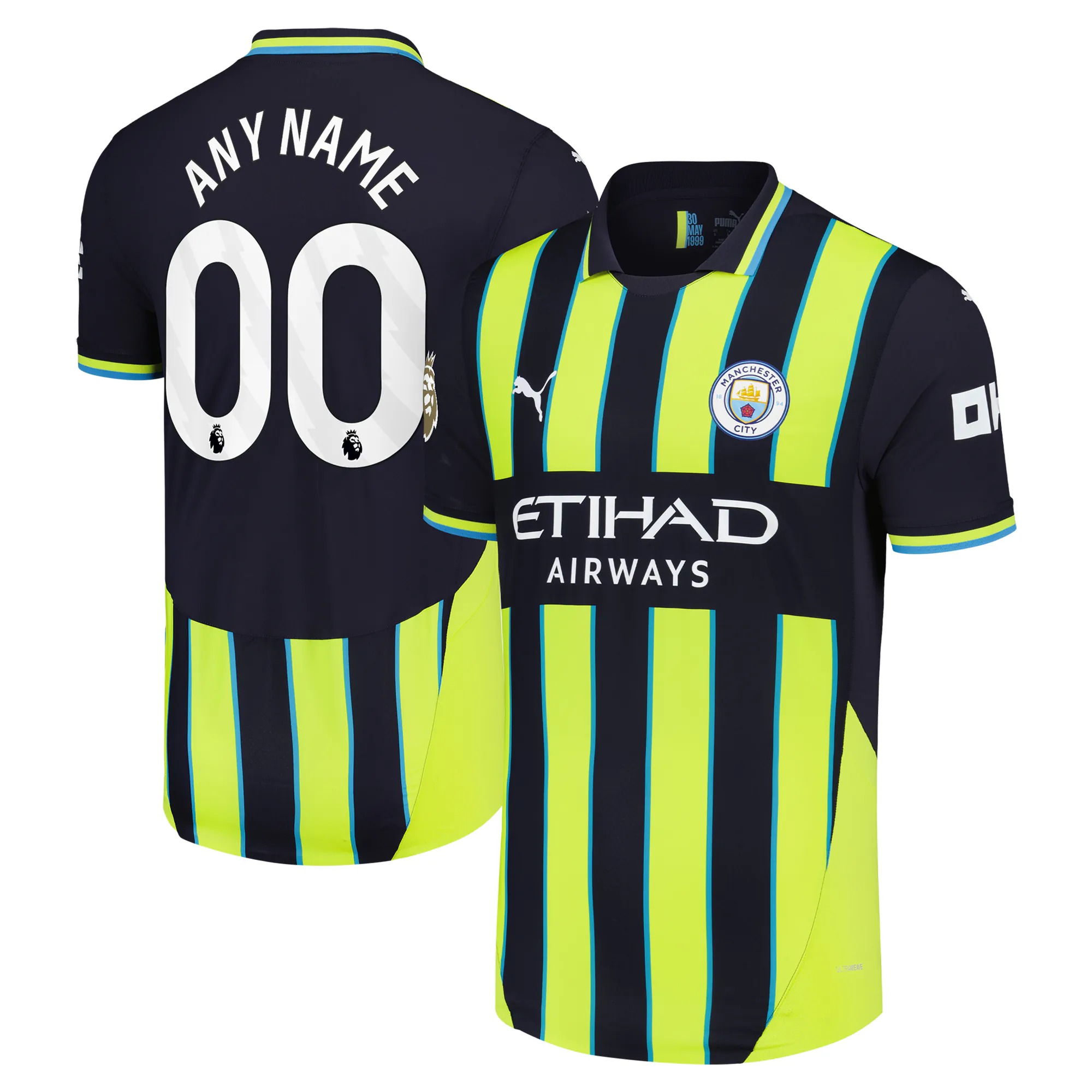 Hunk Wear - Manchester City Puma 2024_25 Away Authentic Custom Jersey - Navy