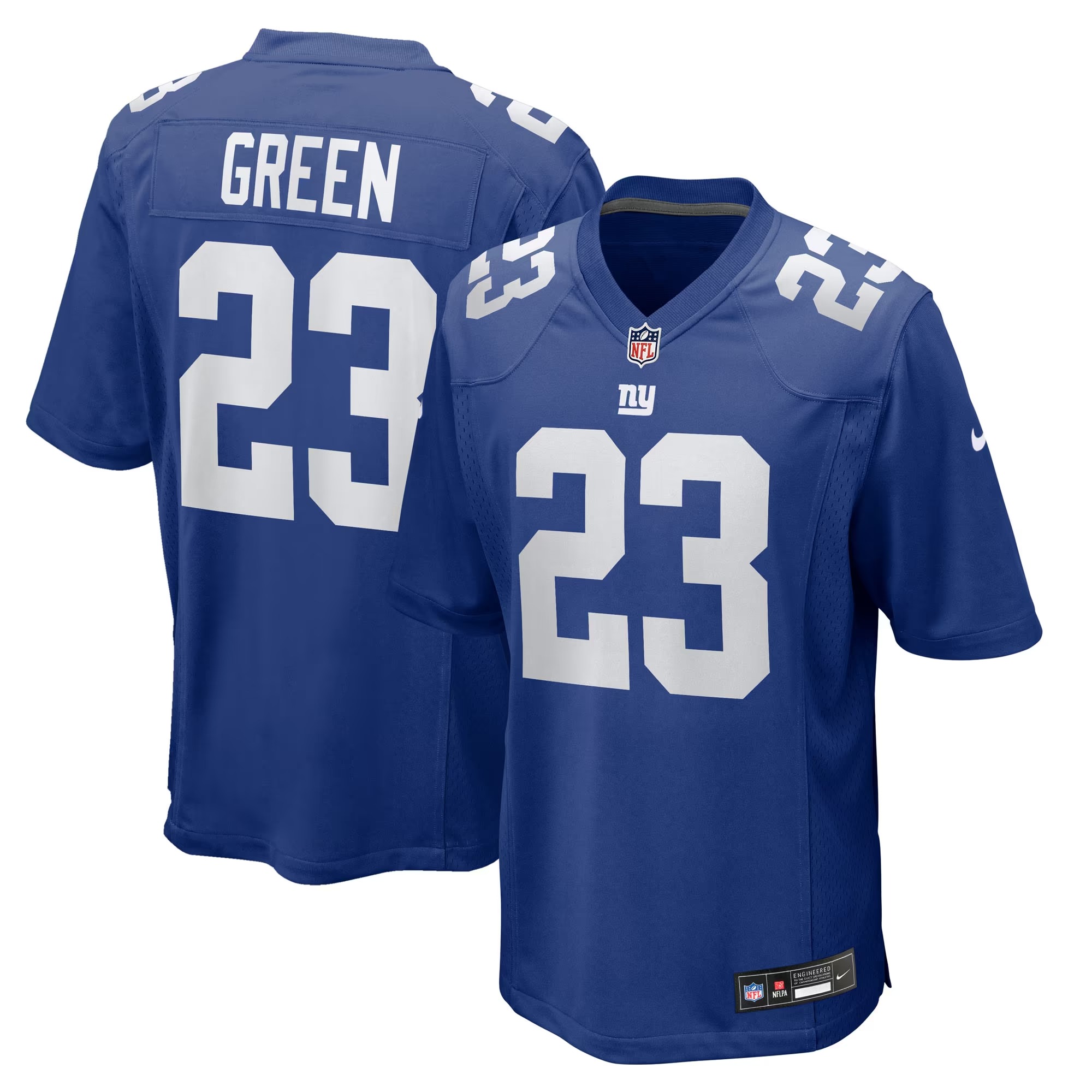 Hunk Wear - Art Green New York Giants Nike Team Game Jersey - Royal