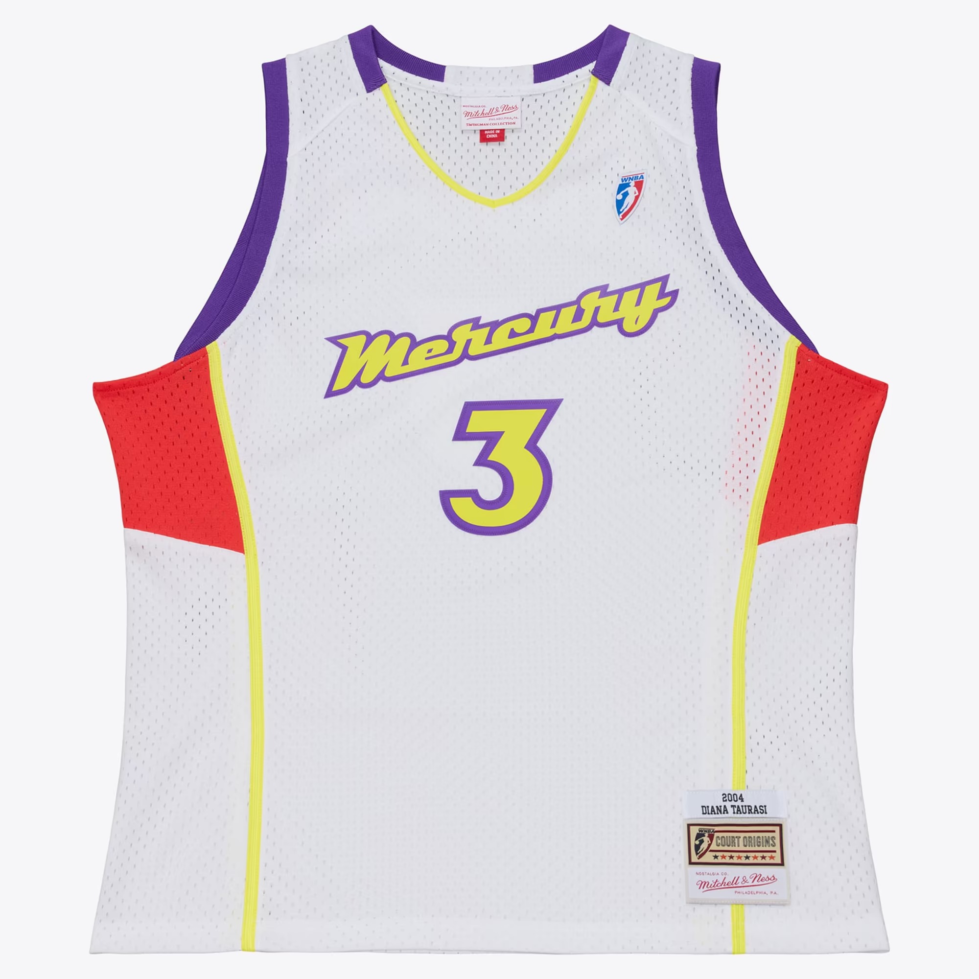 Hunk Wear - Diana Taurasi Phoenix Mercury Mitchell & Ness Unisex 2004 Swingman Jersey - White