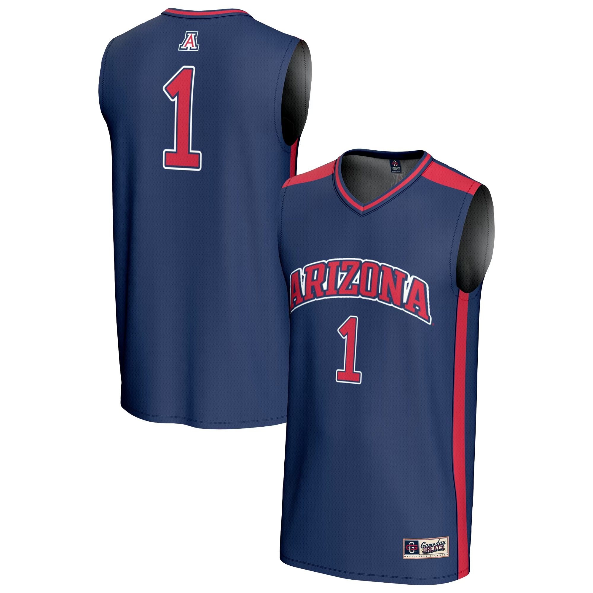 Hunk Wear - #1 Arizona Wildcats GameDay Greats Unisex Lightweight Collegiate Basketball Fashion Jersey - Navy