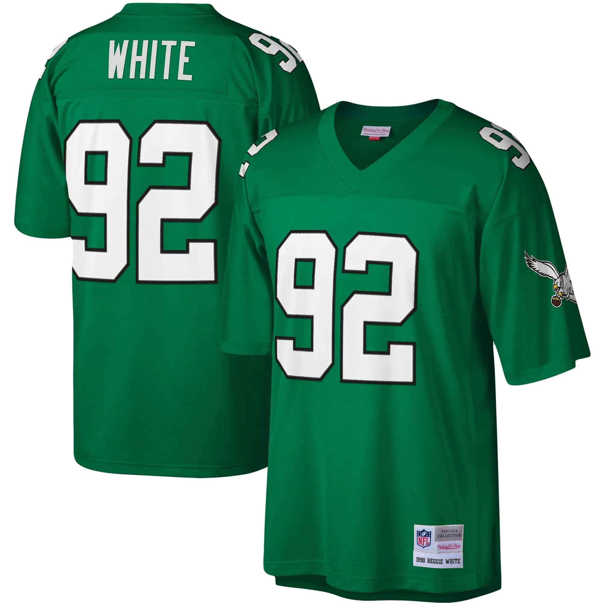 Hunk Wear - Reggie White Philadelphia Eagles Mitchell & Ness Legacy Replica Jersey - Kelly Green