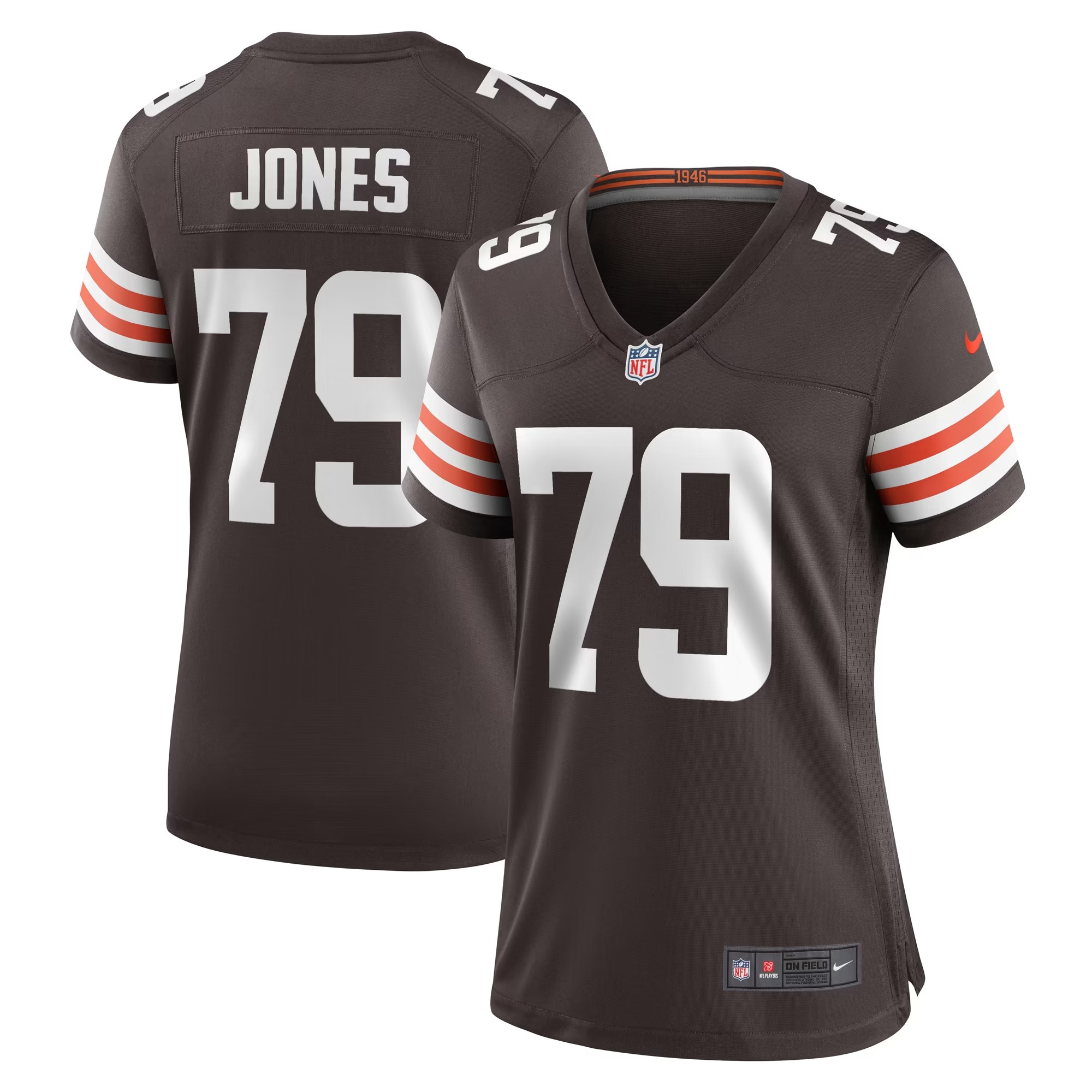 Hunk Wear - Dawand Jones Cleveland Browns Nike Women's Team Game Jersey - Brown