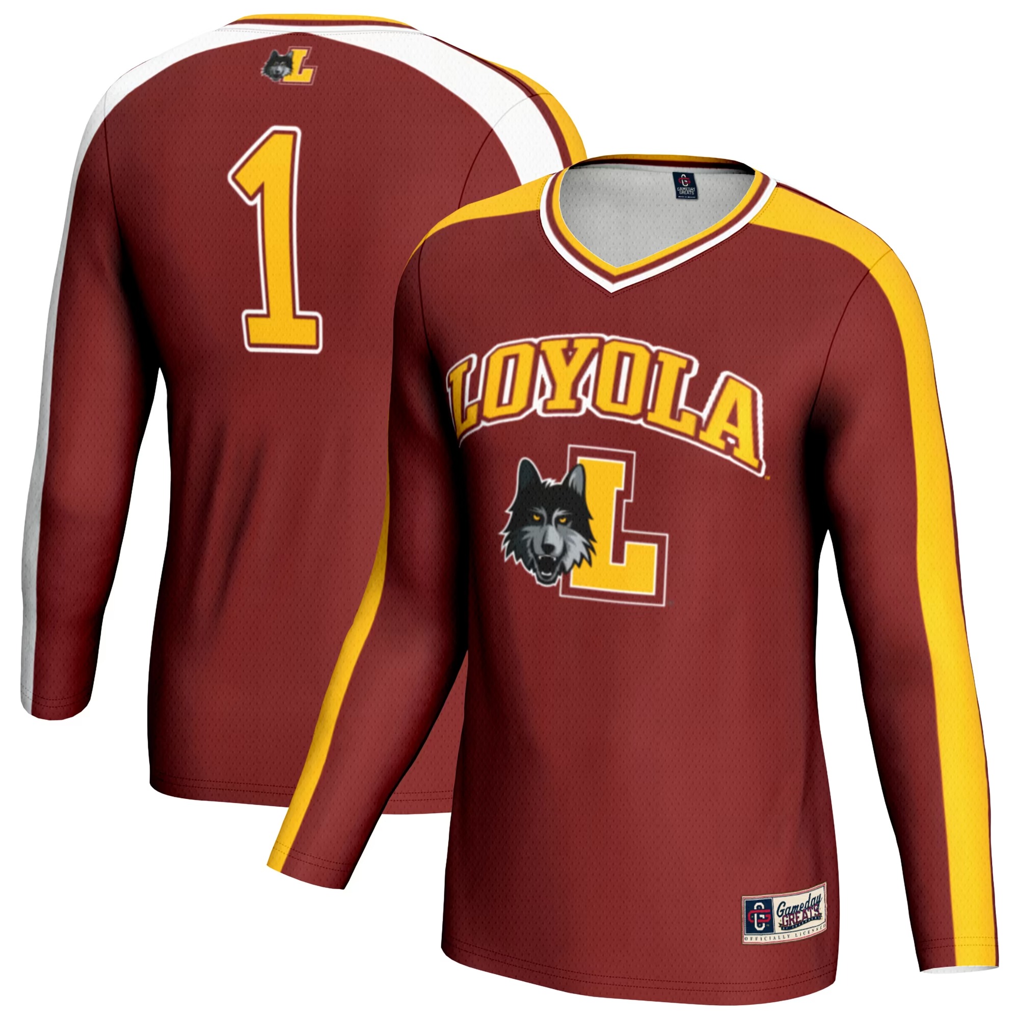 Hunk Wear - Loyola Chicago Ramblers GameDay Greats Youth #1 Lightweight Volleyball Fashion Jersey - Maroon
