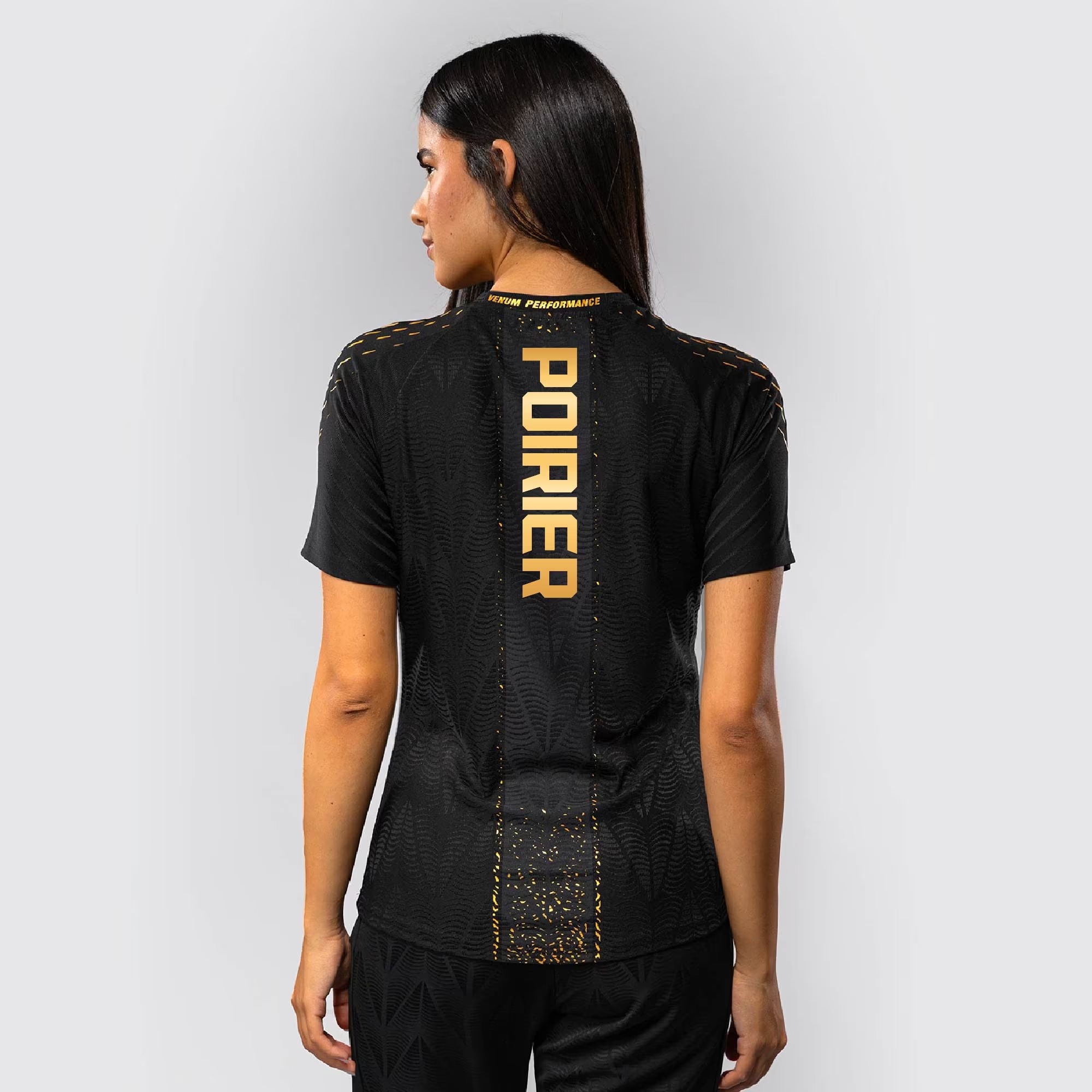 Hunk Wear - Dustin Poirier UFC Zenith by Venum Women's Authentic Fight Night Champion Walkout Jersey - Black_Gold