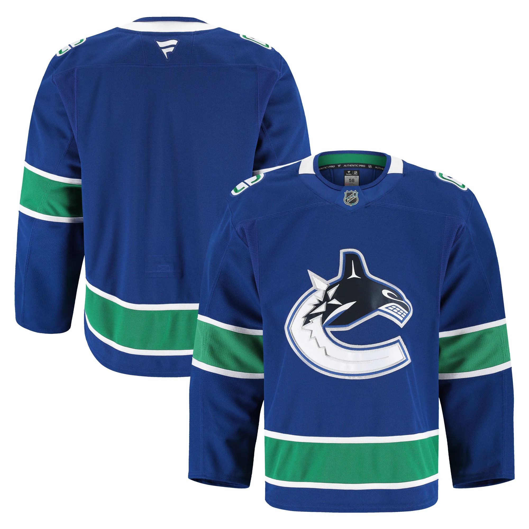 Hunk Wear - Vancouver Canucks Fanatics Home Authentic Pro Jersey - Blue
