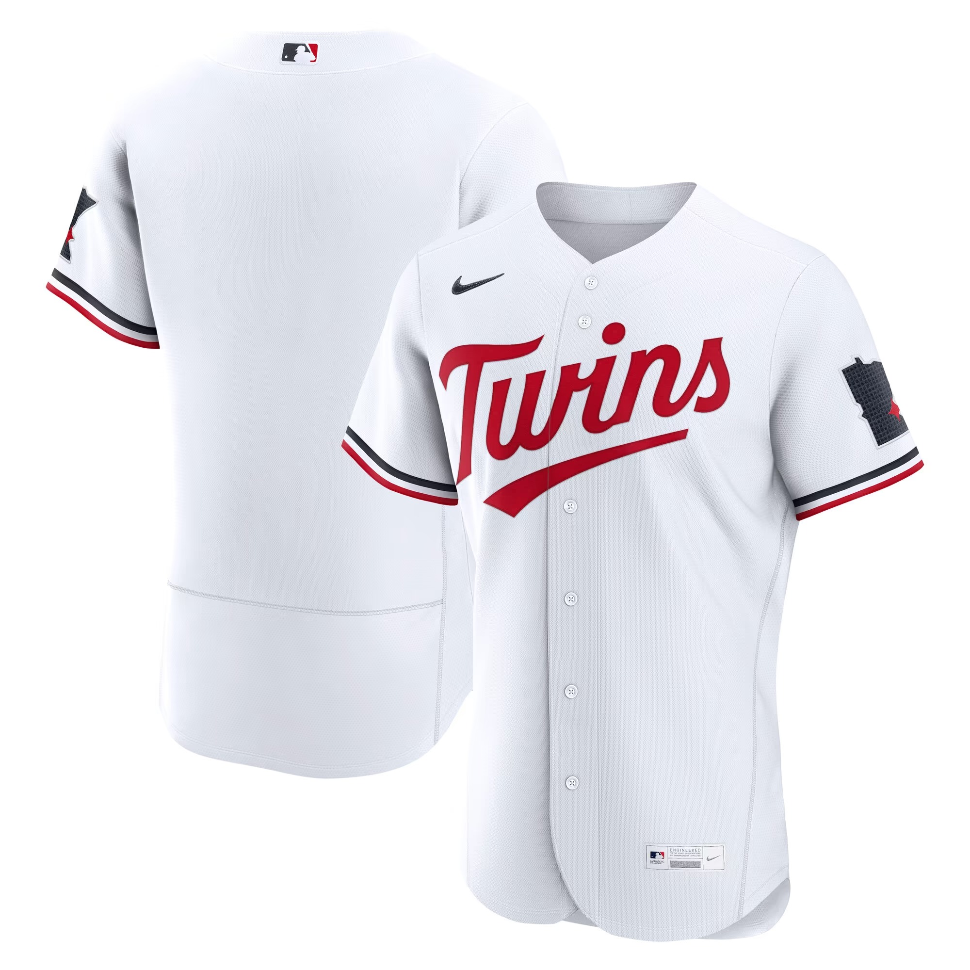 Hunk Wear - Minnesota Twins Nike Home Authentic Jersey - White