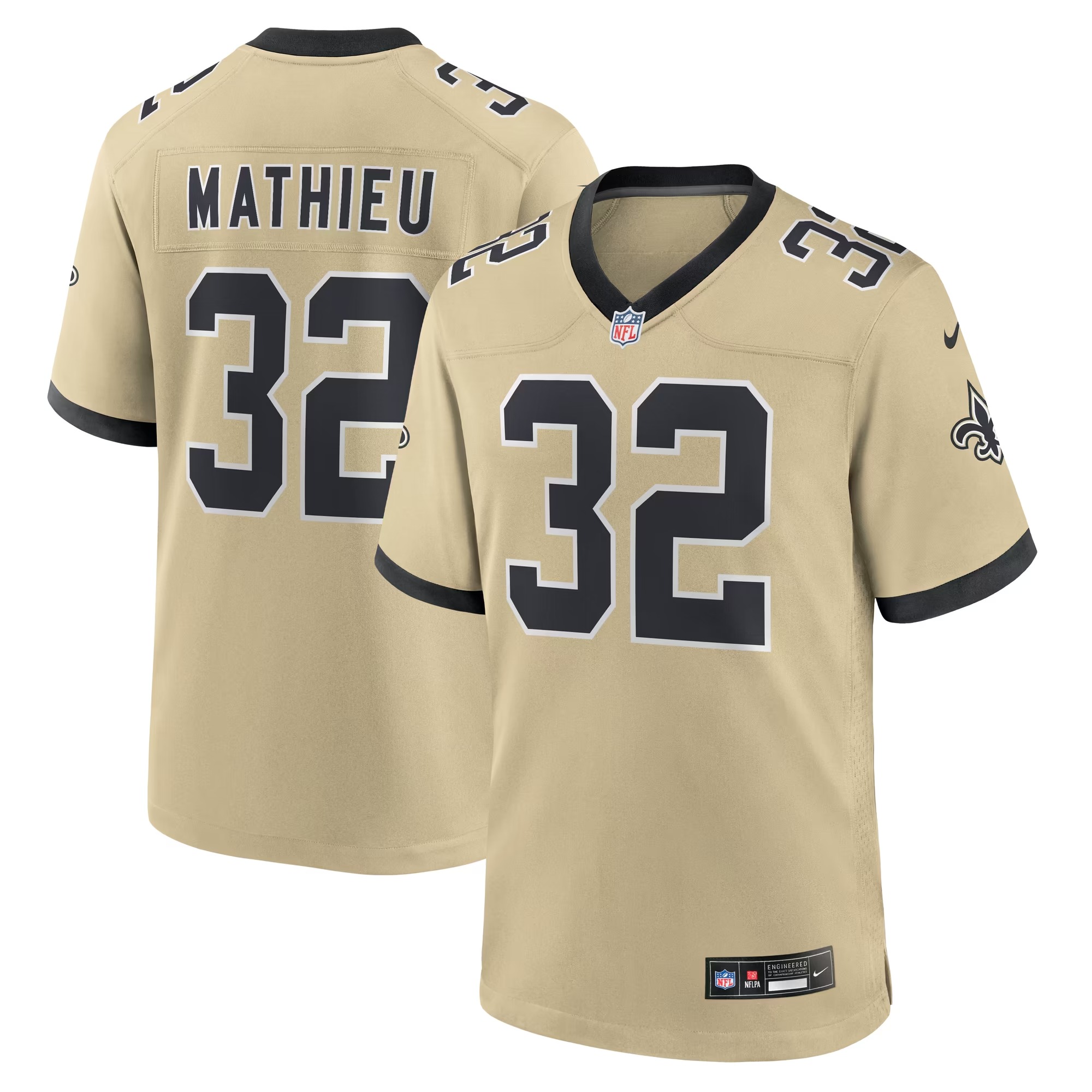 Hunk Wear - Tyrann Mathieu New Orleans Saints Nike Gameday Golds Alternate Game Player Jersey - Gold