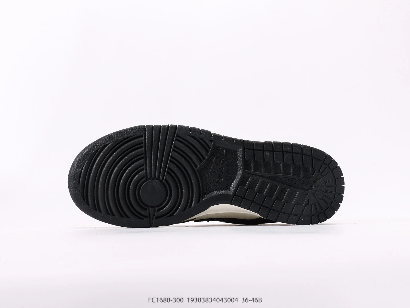 Nike Dunk Low Black Cream Leather Low Top Sneakers FC1688-300