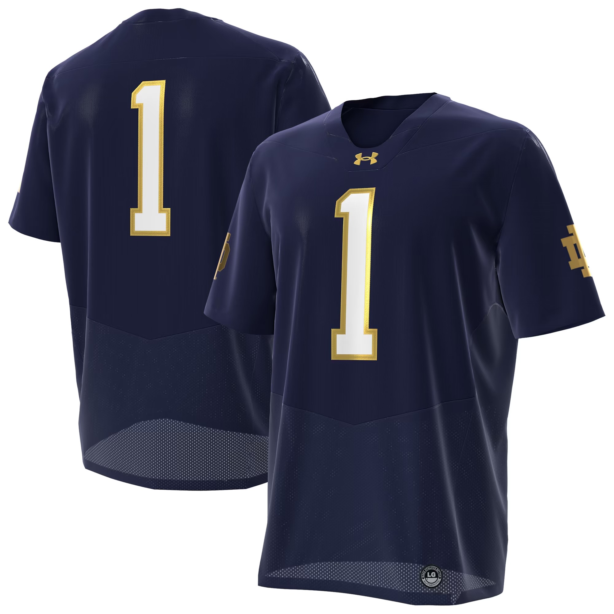 Hunk Wear - Notre Dame Fighting Irish Under Armour Premier Football Jersey - Navy