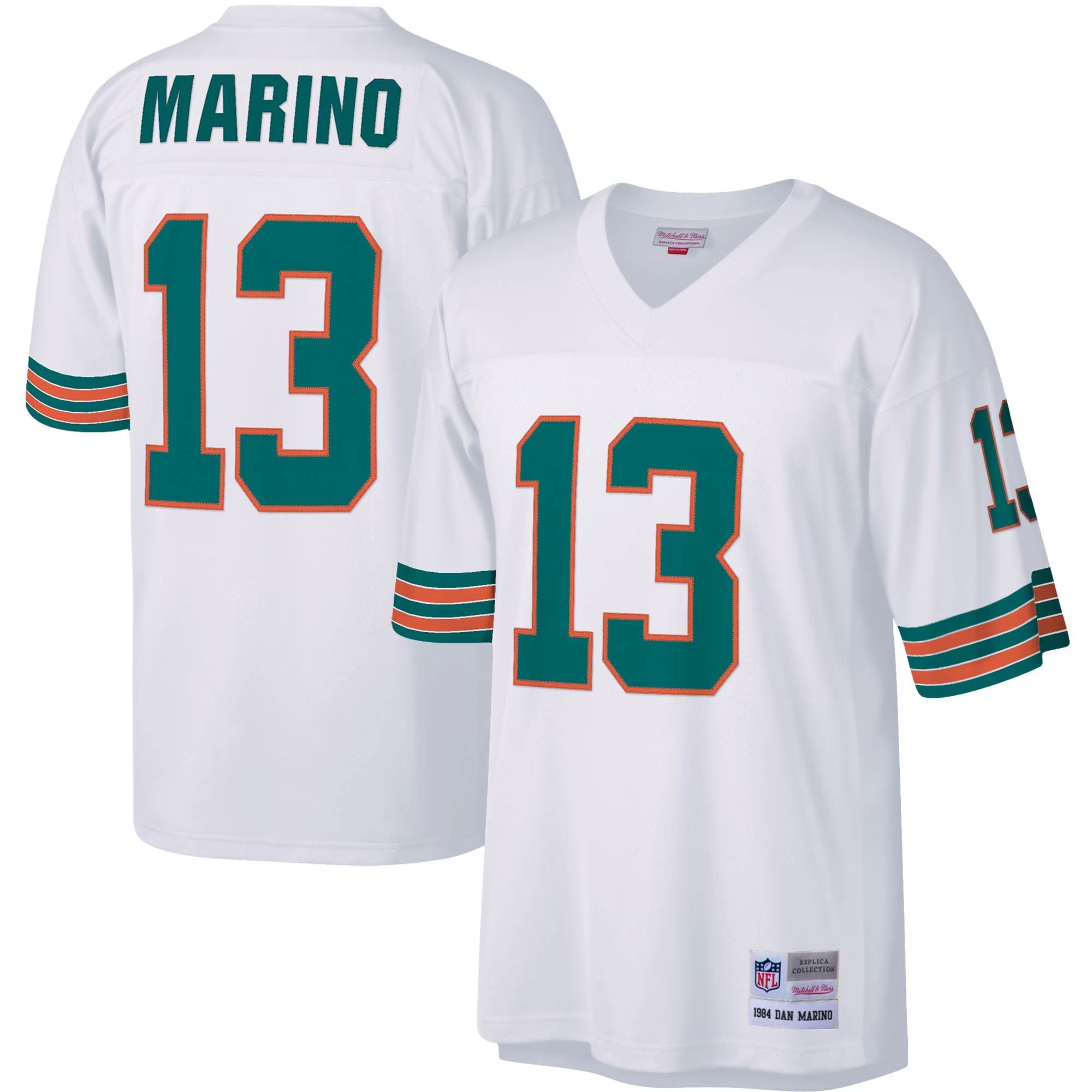 Hunk Wear - Dan Marino Miami Dolphins Mitchell & Ness Big & Tall 1984 Retired Player Replica Jersey - White