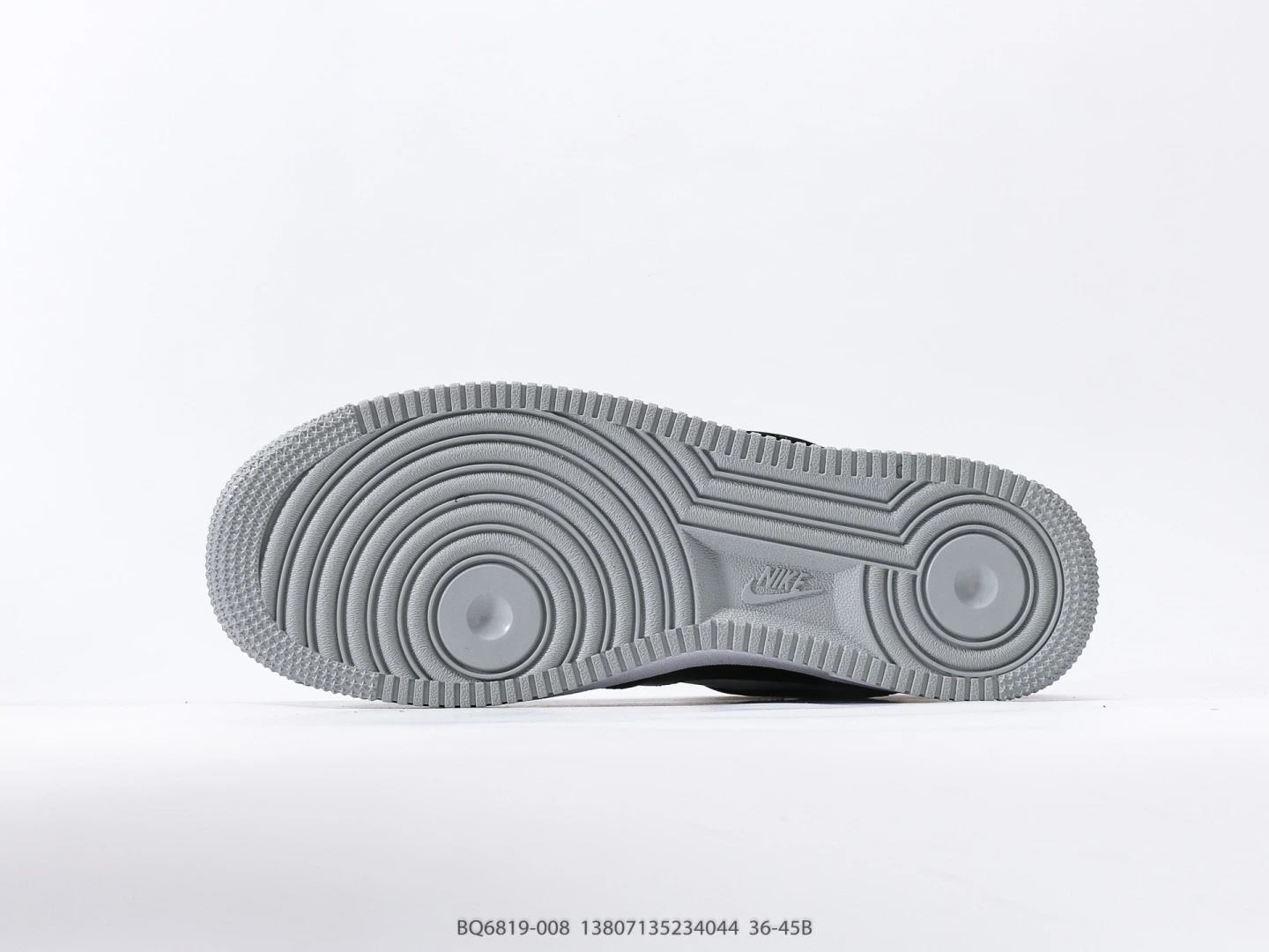 Nike Mid-Top Sneakers Black Grey Leather Hook-and-Loop Fastening