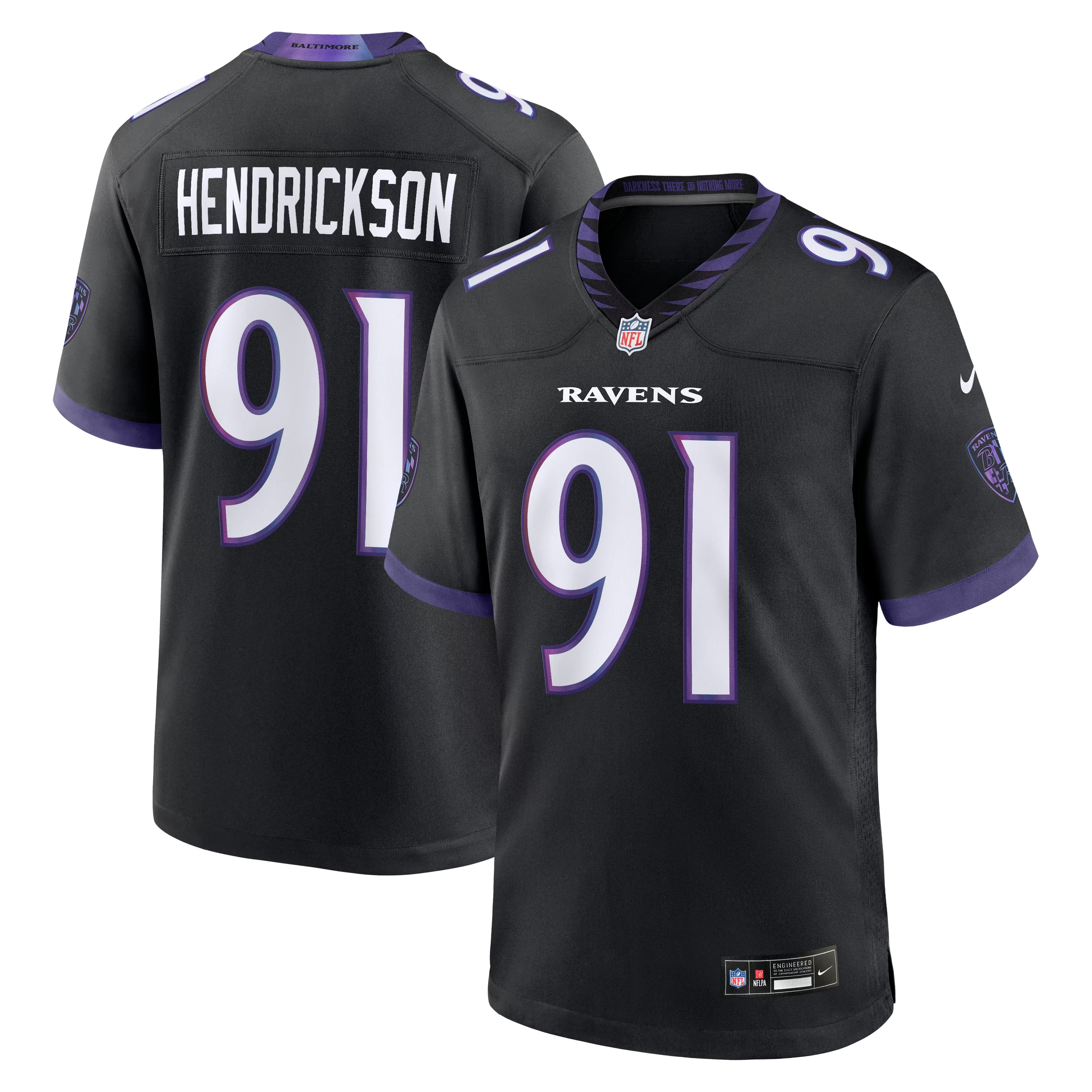 Hunk Wear - Trey Hendrickson Baltimore Ravens Nike Alternate Game Jersey - Black